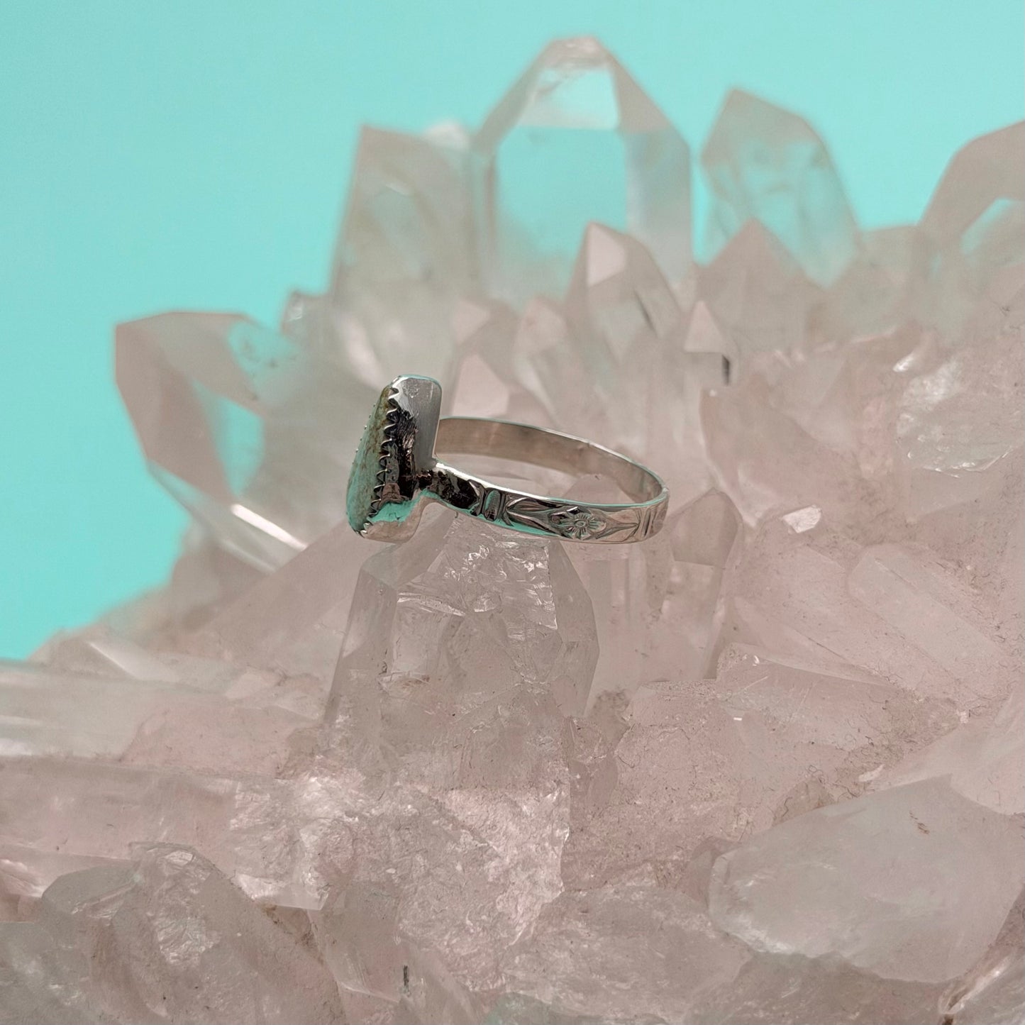 Seaside Handcut Turquoise Ring