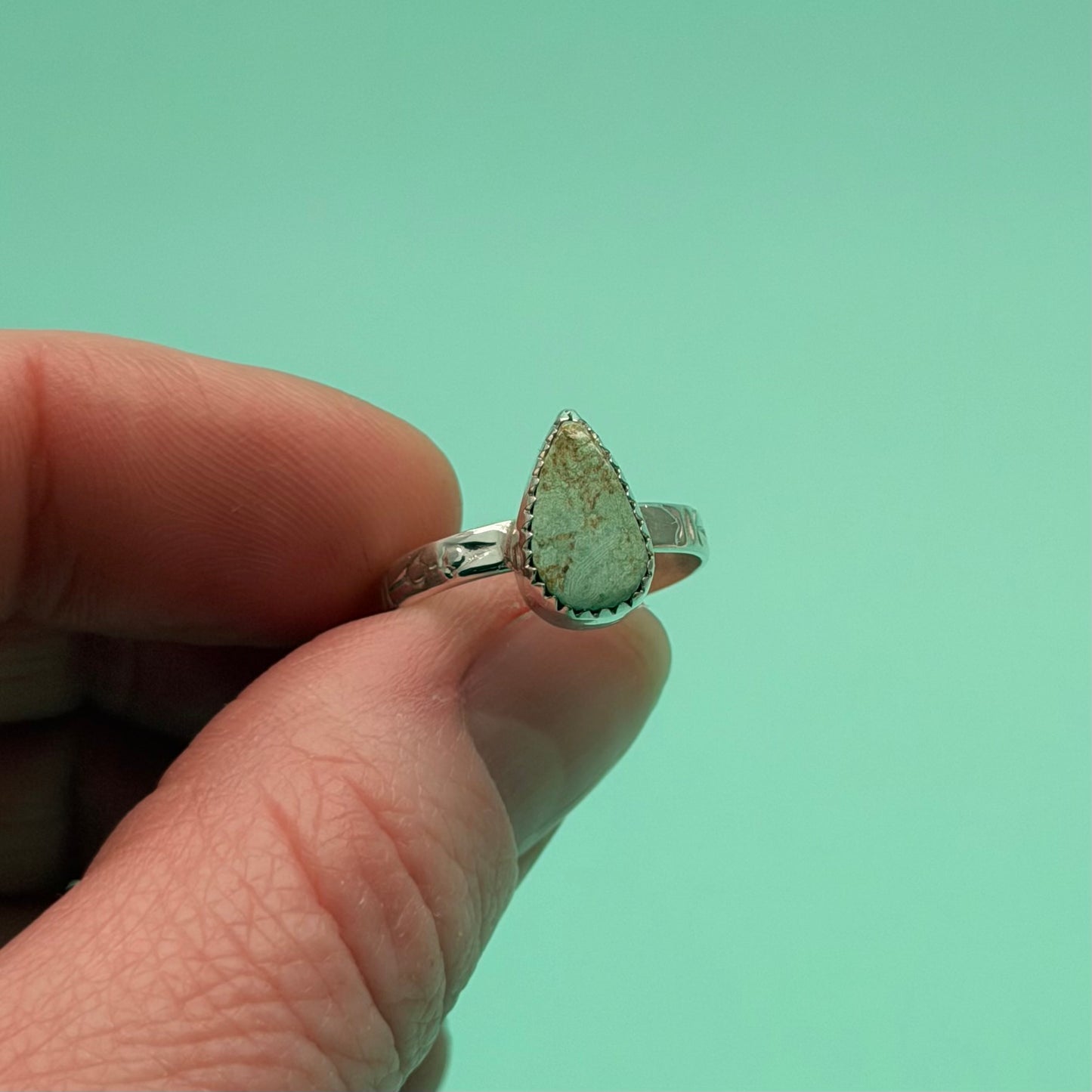 Seaside Handcut Turquoise Ring