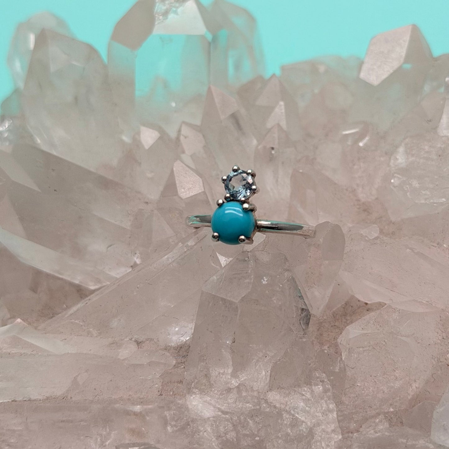 Sophie Blue Topaz & Turquoise Ring