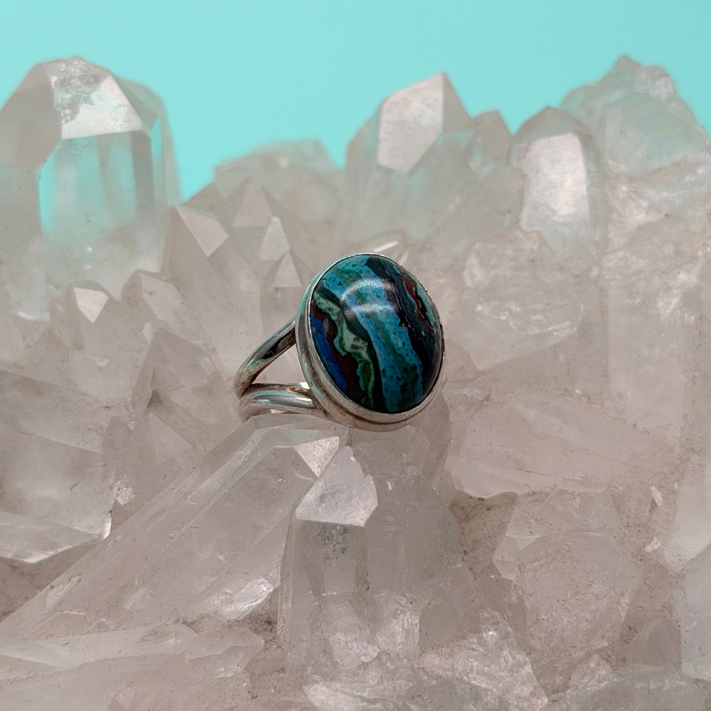 Turquoise Calsilica Ring