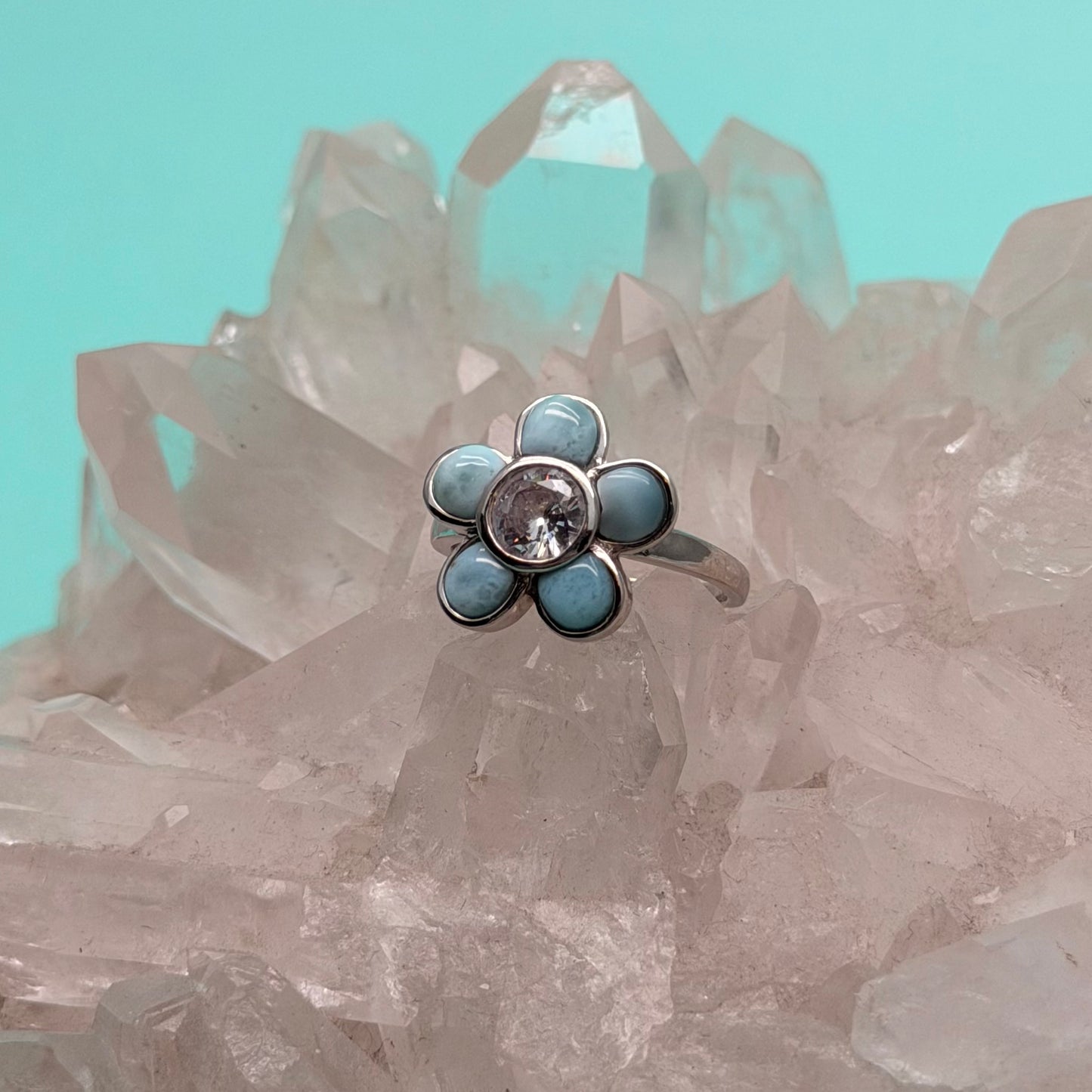Larimar Flower Ring