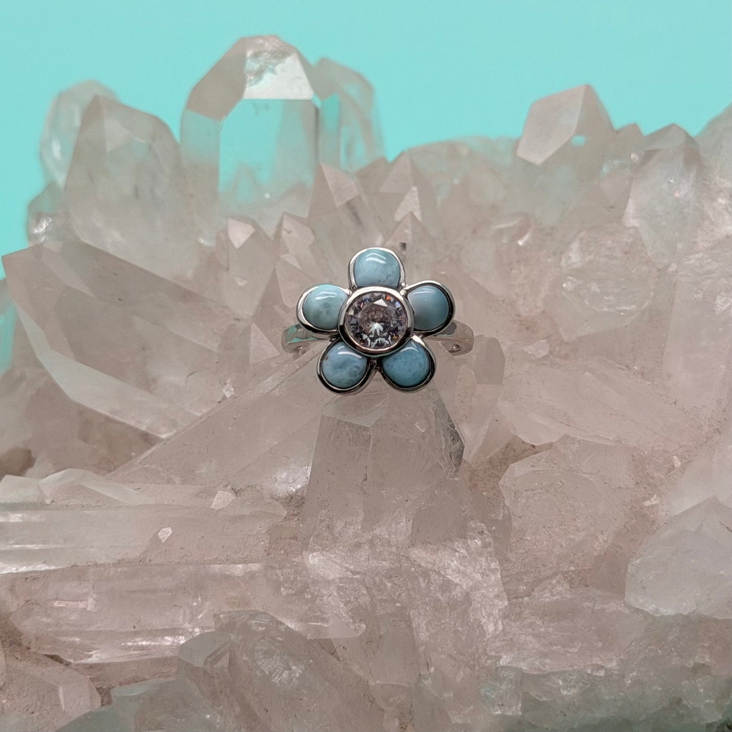 Larimar Flower Ring