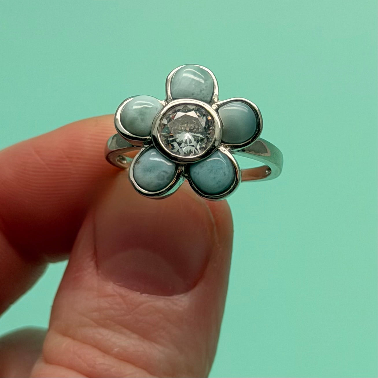 Larimar Flower Ring
