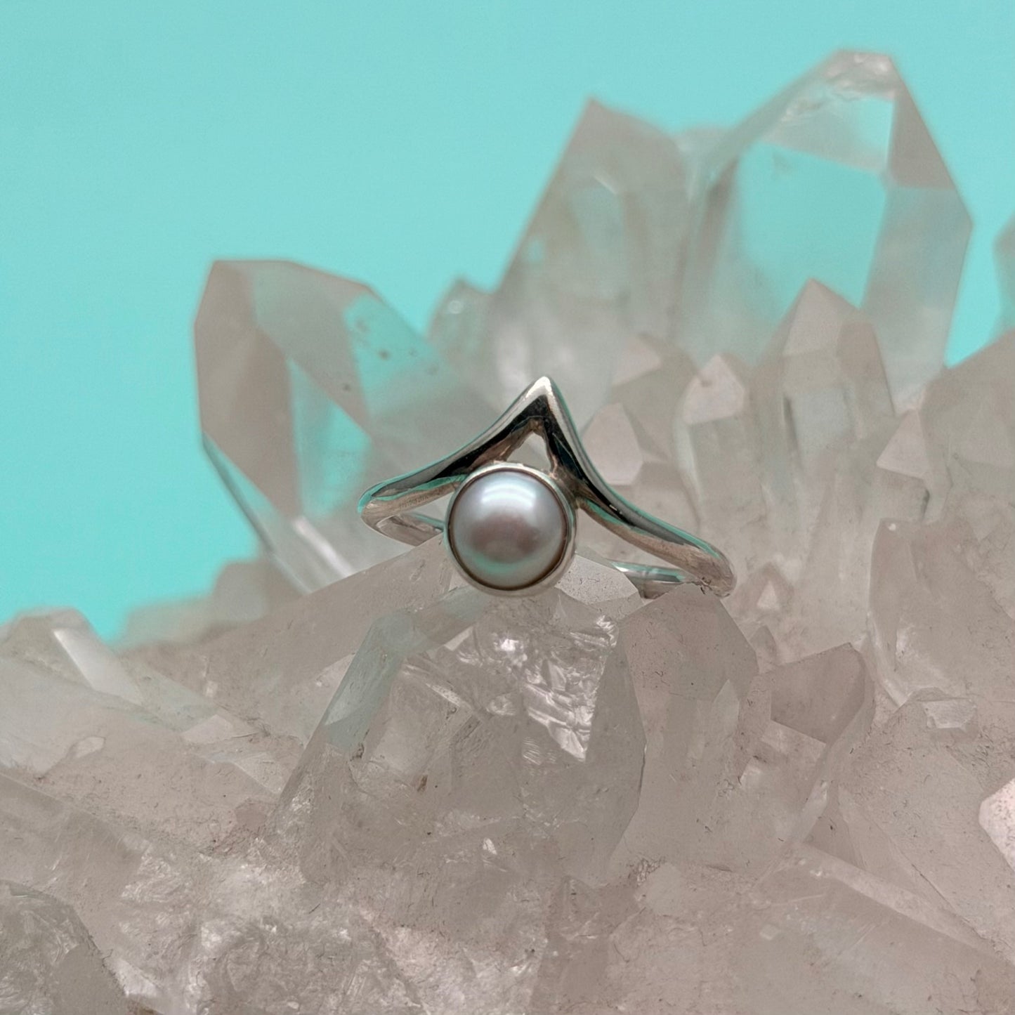 Pearl Chevron Ring