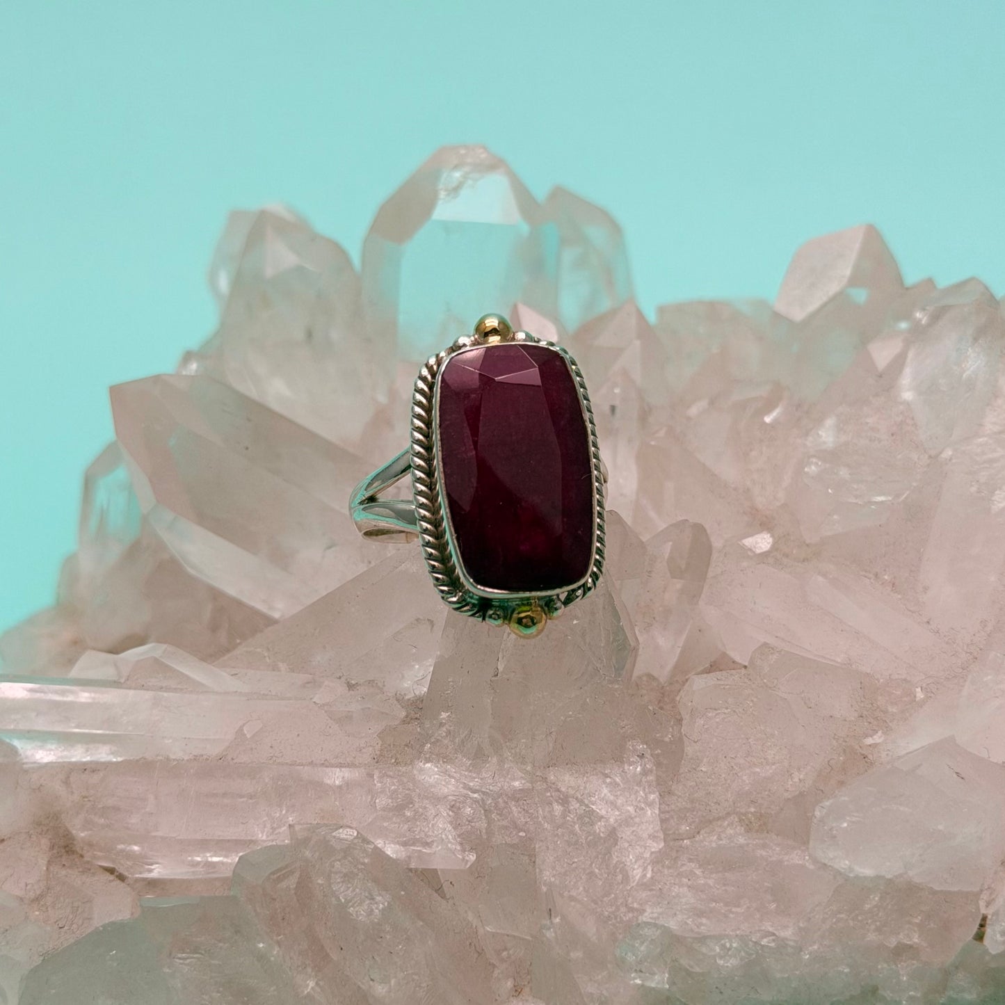 Sonora Two Tone Ruby Ring