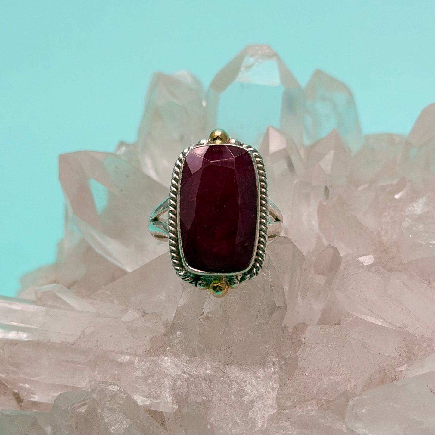 Sonora Two Tone Ruby Ring