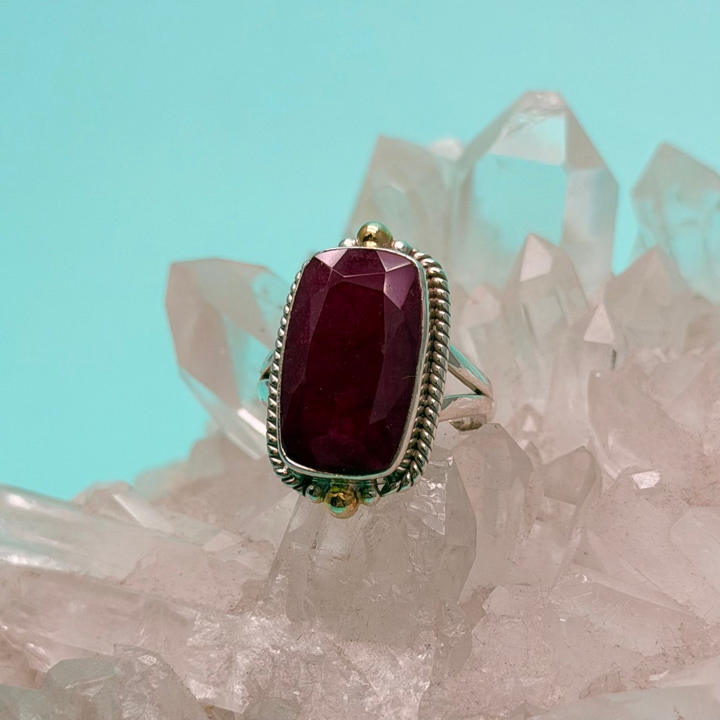 Sonora Two Tone Ruby Ring
