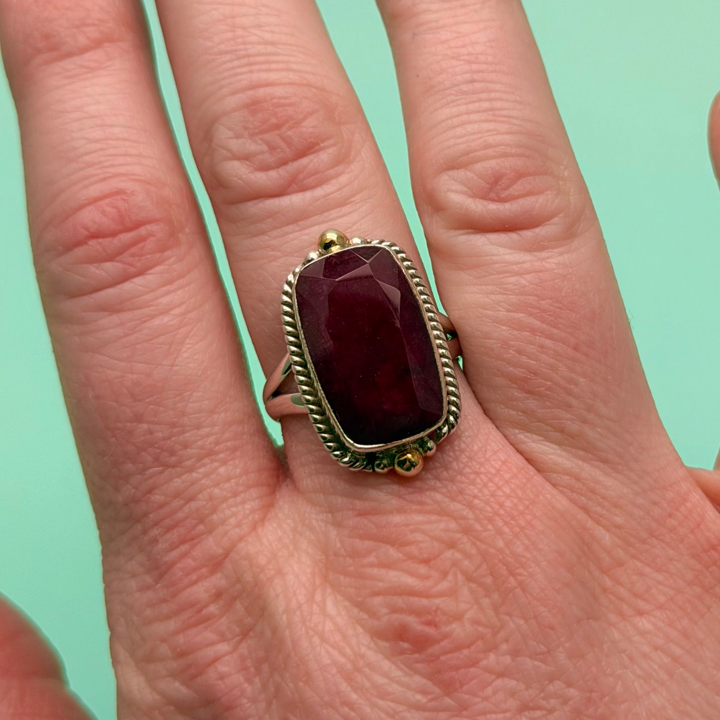 Sonora Two Tone Ruby Ring