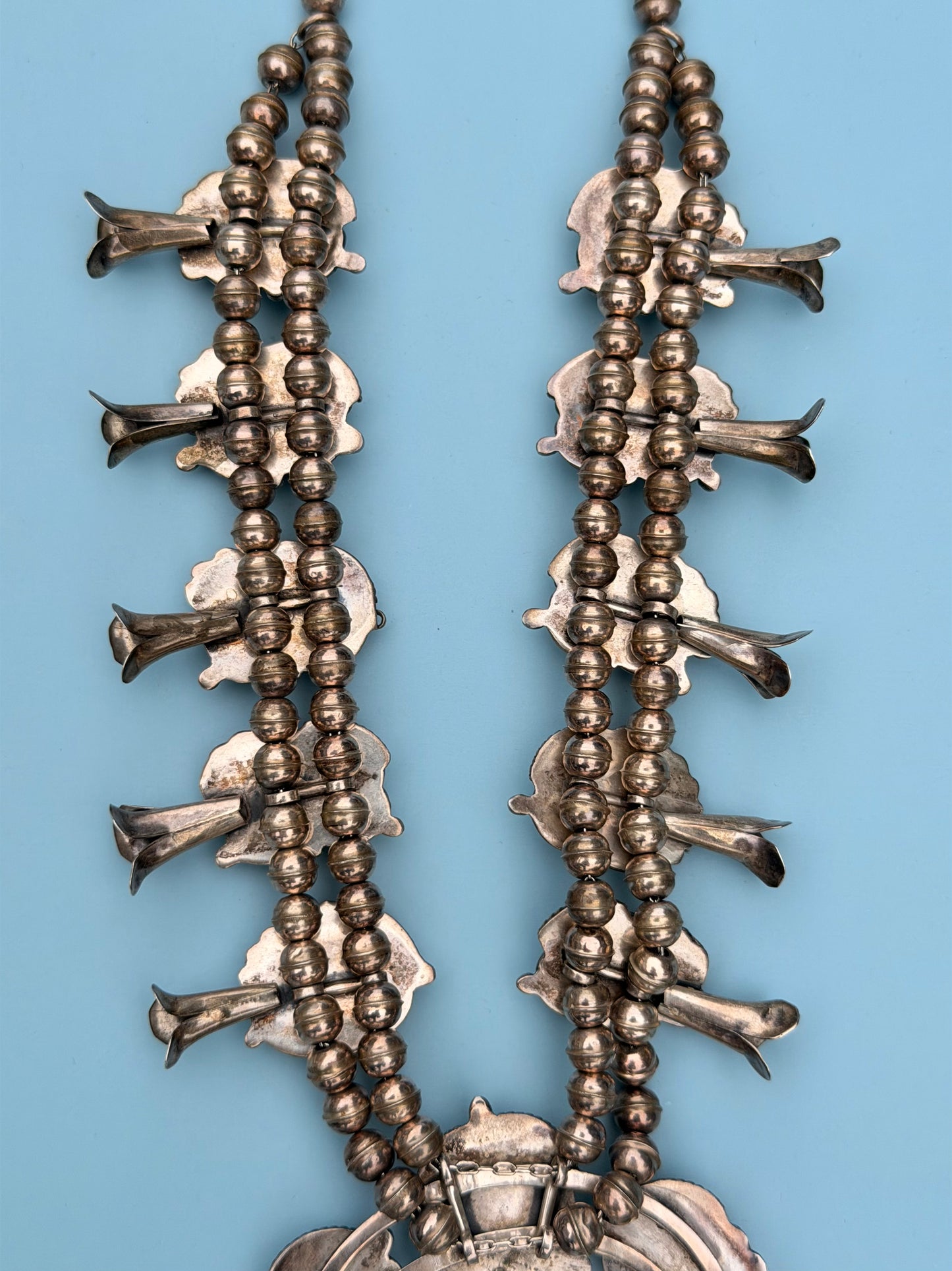 Early 1900's Old Pawn Turquoise Squash Blossom