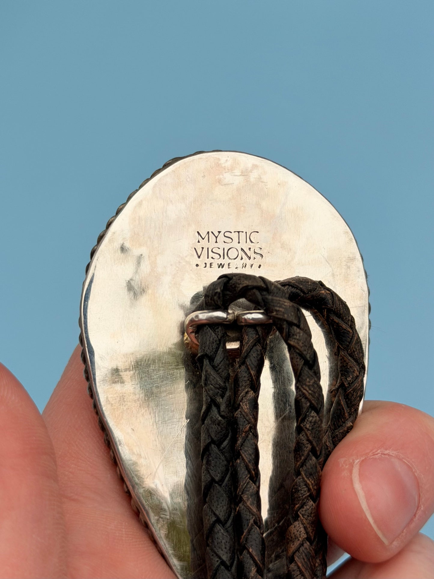 Mystic Visions HandmadeRoyston Turquoise Sterling Silver Wedding Bolo Tie | Handmade Western Groom Bolo