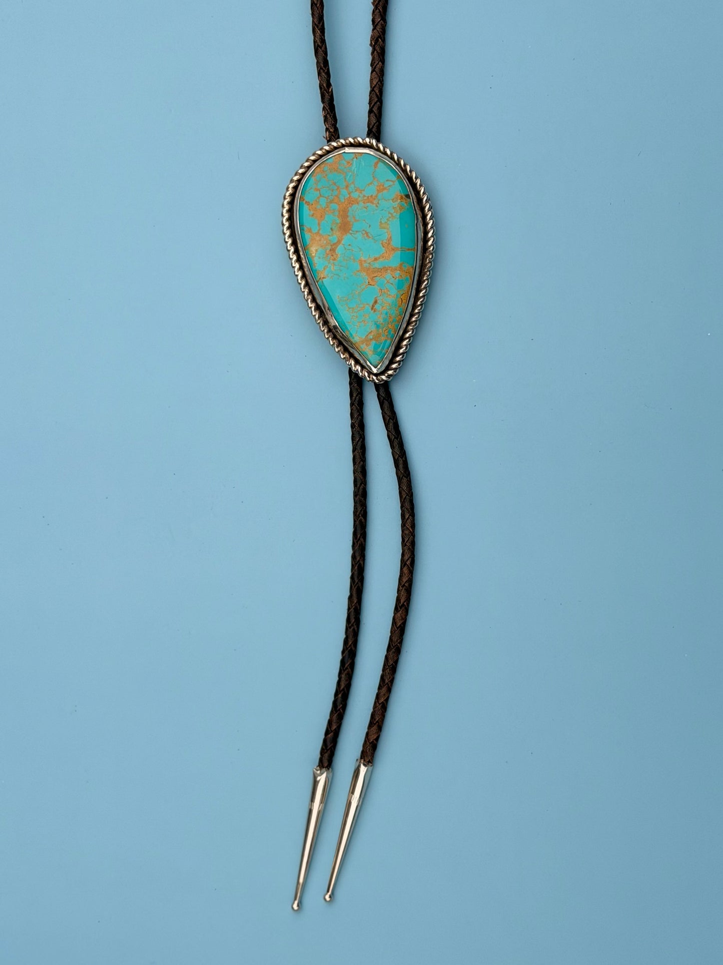 Mystic Visions HandmadeRoyston Turquoise Sterling Silver Wedding Bolo Tie | Handmade Western Groom Bolo