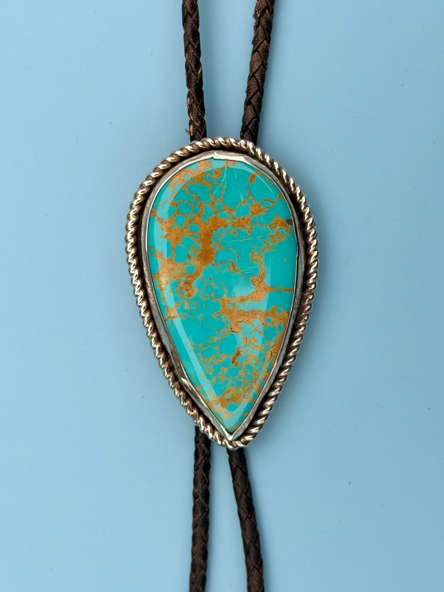 Mystic Visions HandmadeRoyston Turquoise Sterling Silver Wedding Bolo Tie | Handmade Western Groom Bolo