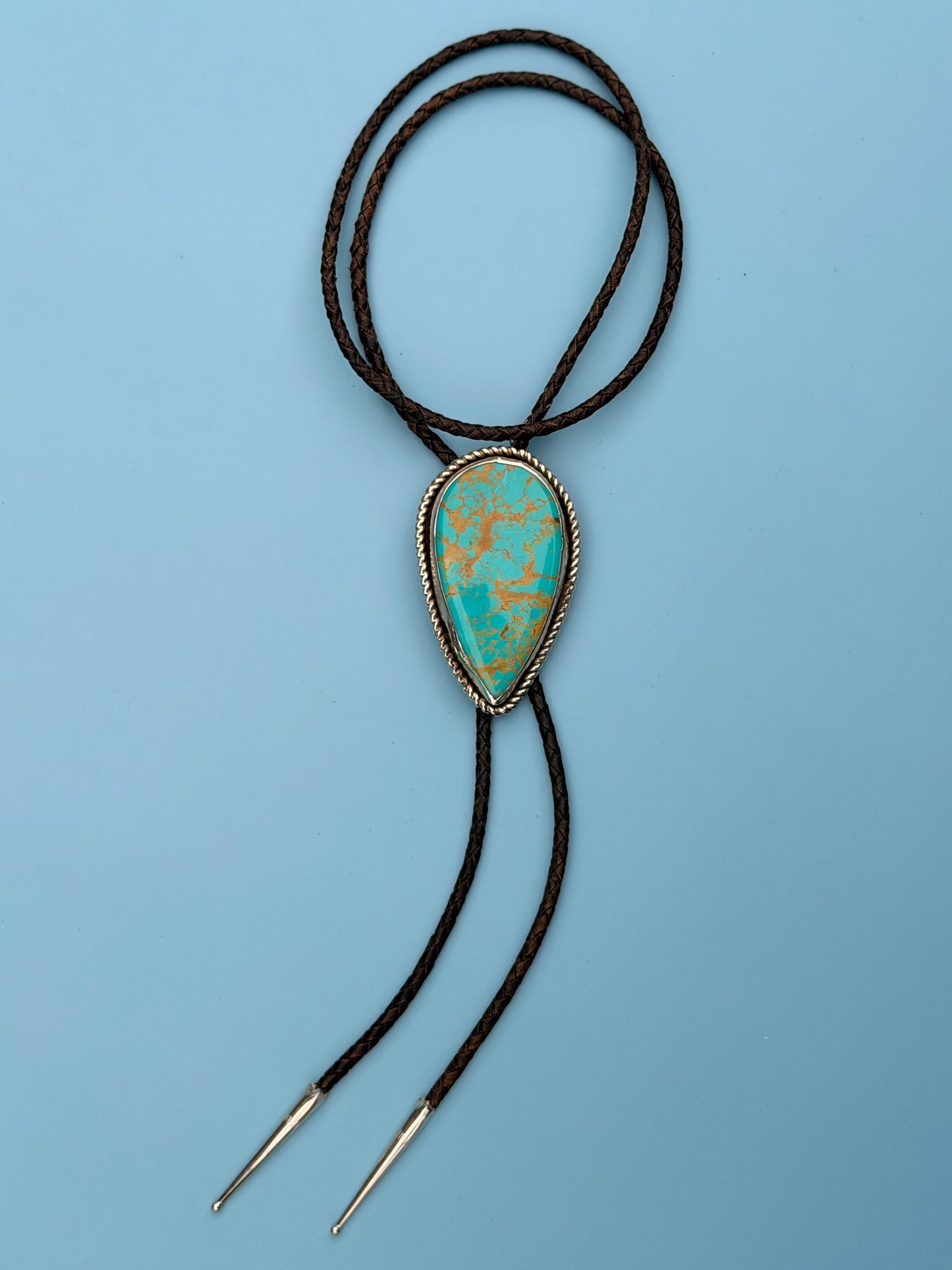 Mystic Visions HandmadeRoyston Turquoise Sterling Silver Wedding Bolo Tie | Handmade Western Groom Bolo