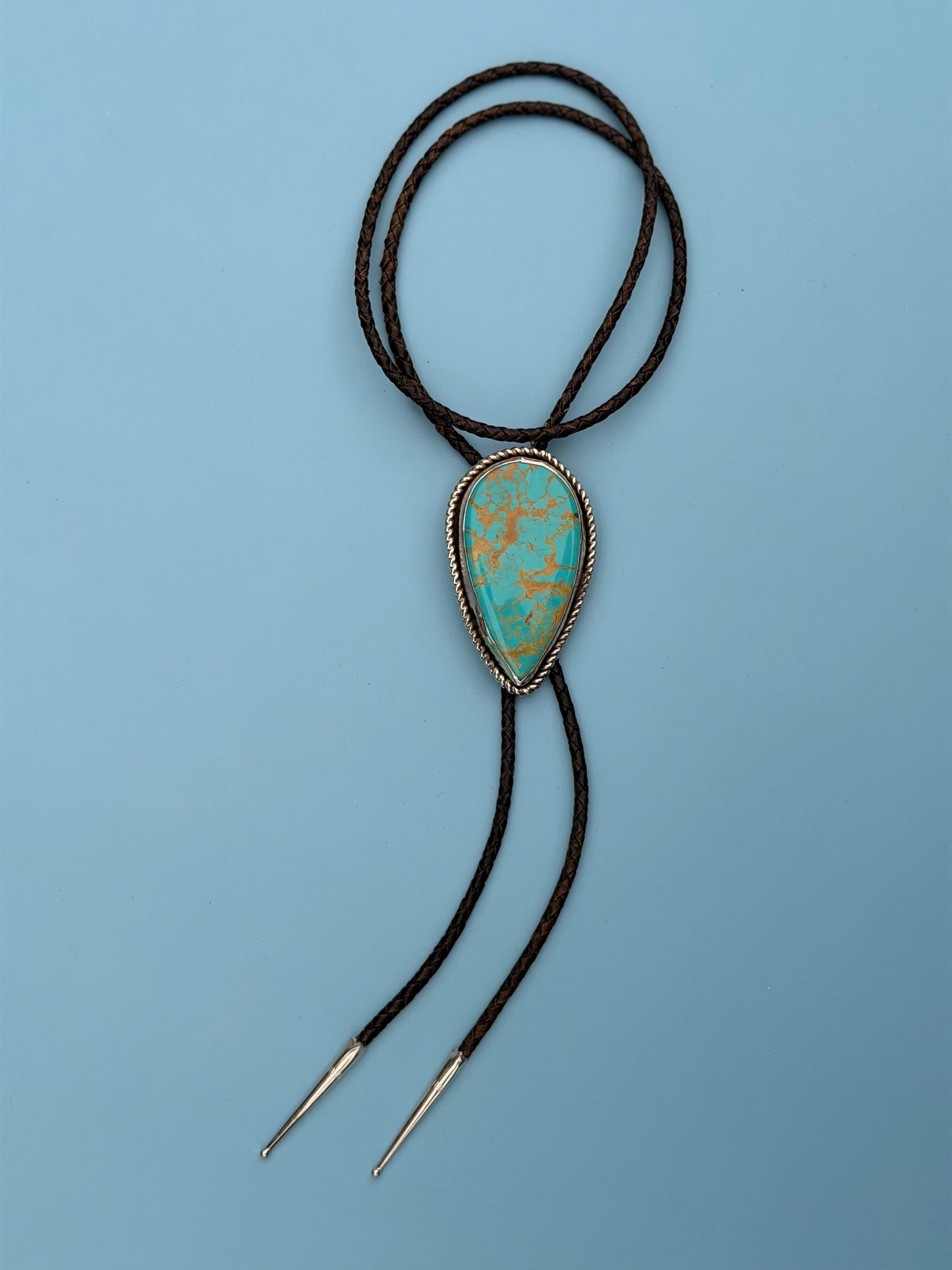 Mystic Visions HandmadeRoyston Turquoise Sterling Silver Wedding Bolo Tie | Handmade Western Groom Bolo