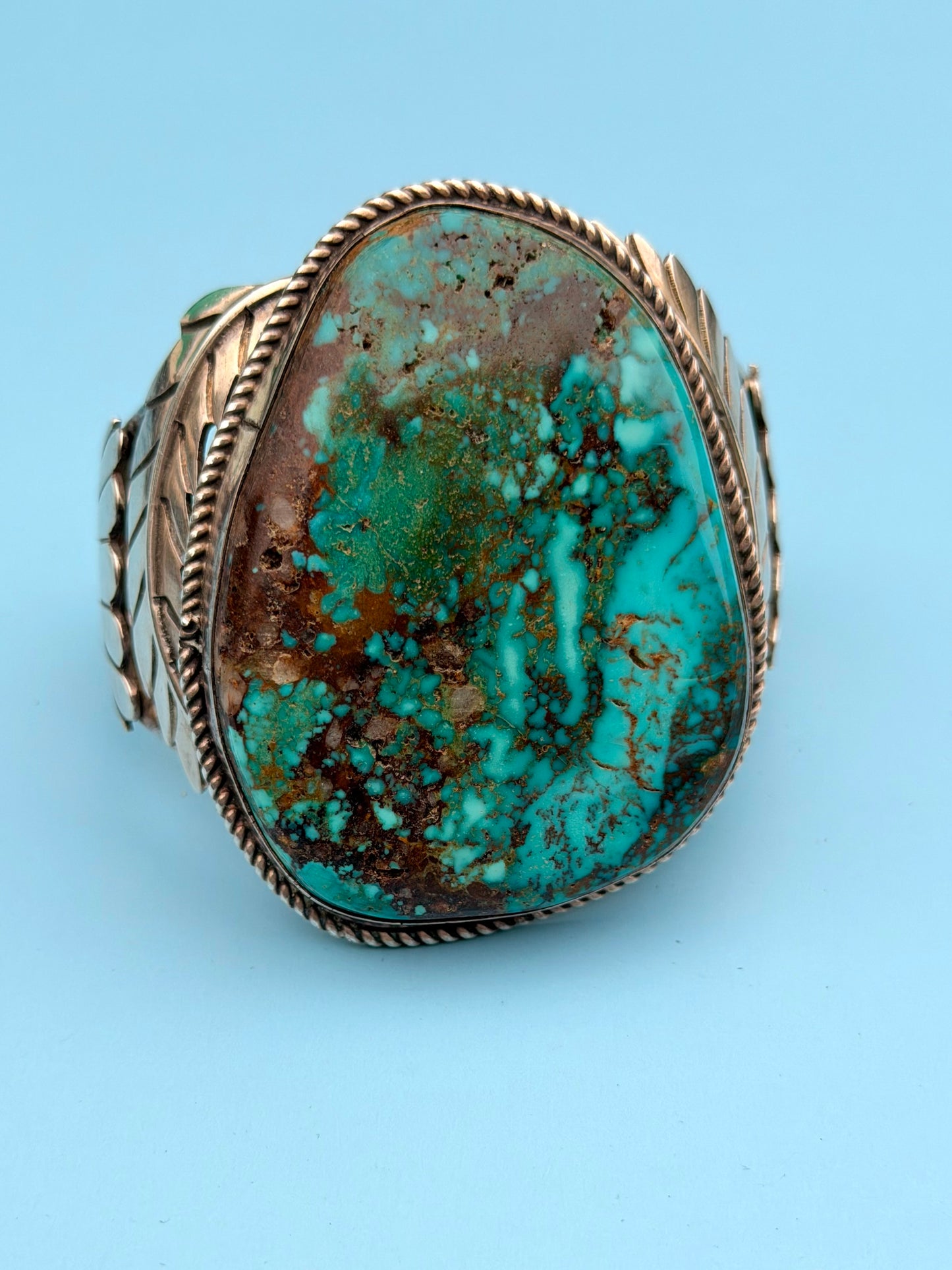 "TNF" Signed Massive Vintage Native American Sterling Silver Cuff