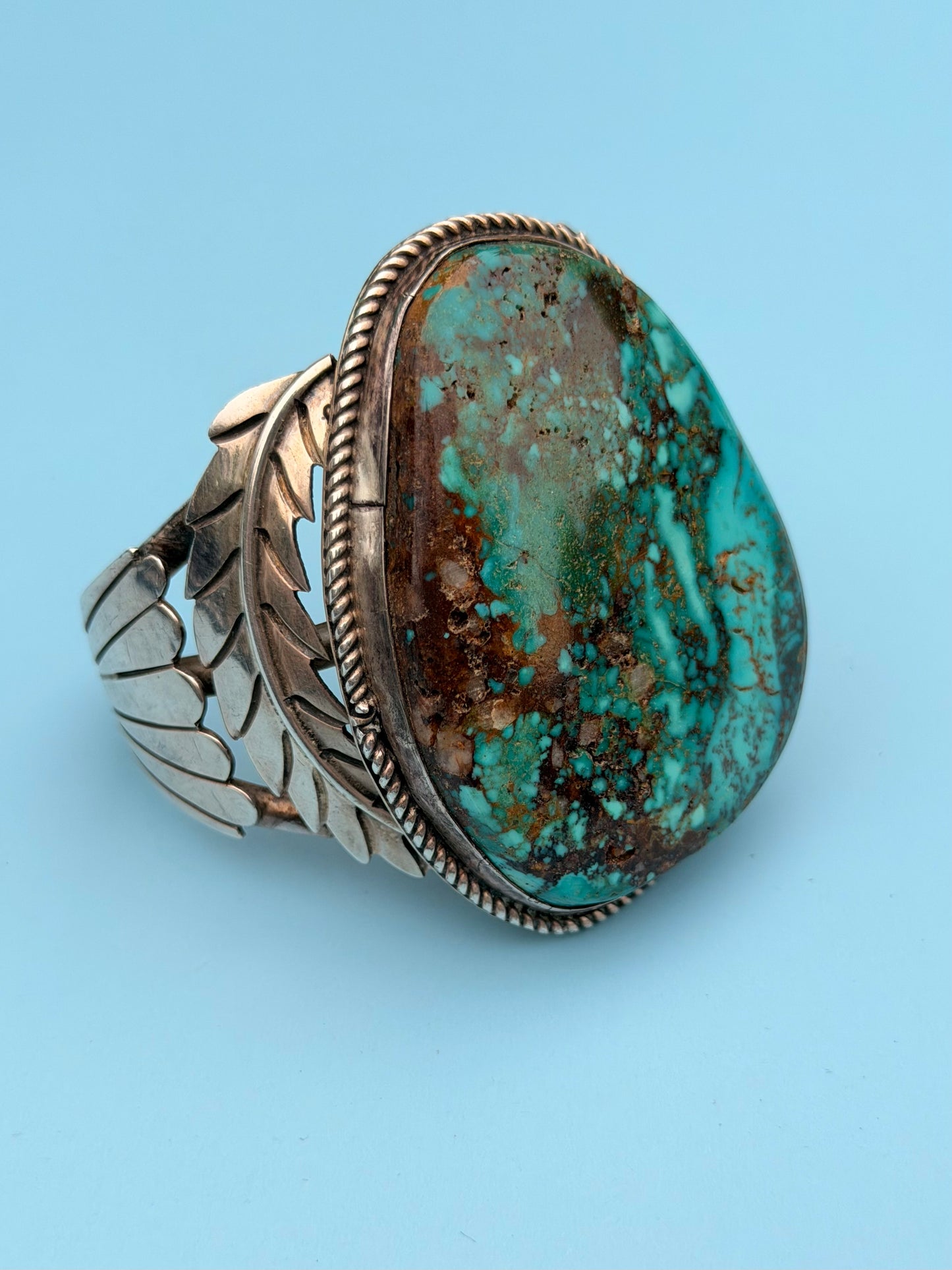 "TNF" Signed Massive Vintage Native American Sterling Silver Cuff