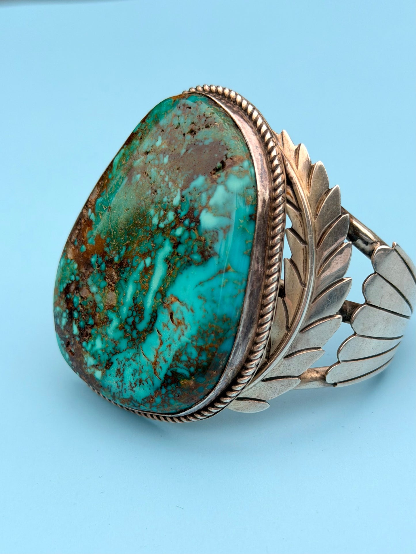 "TNF" Signed Massive Vintage Native American Sterling Silver Cuff