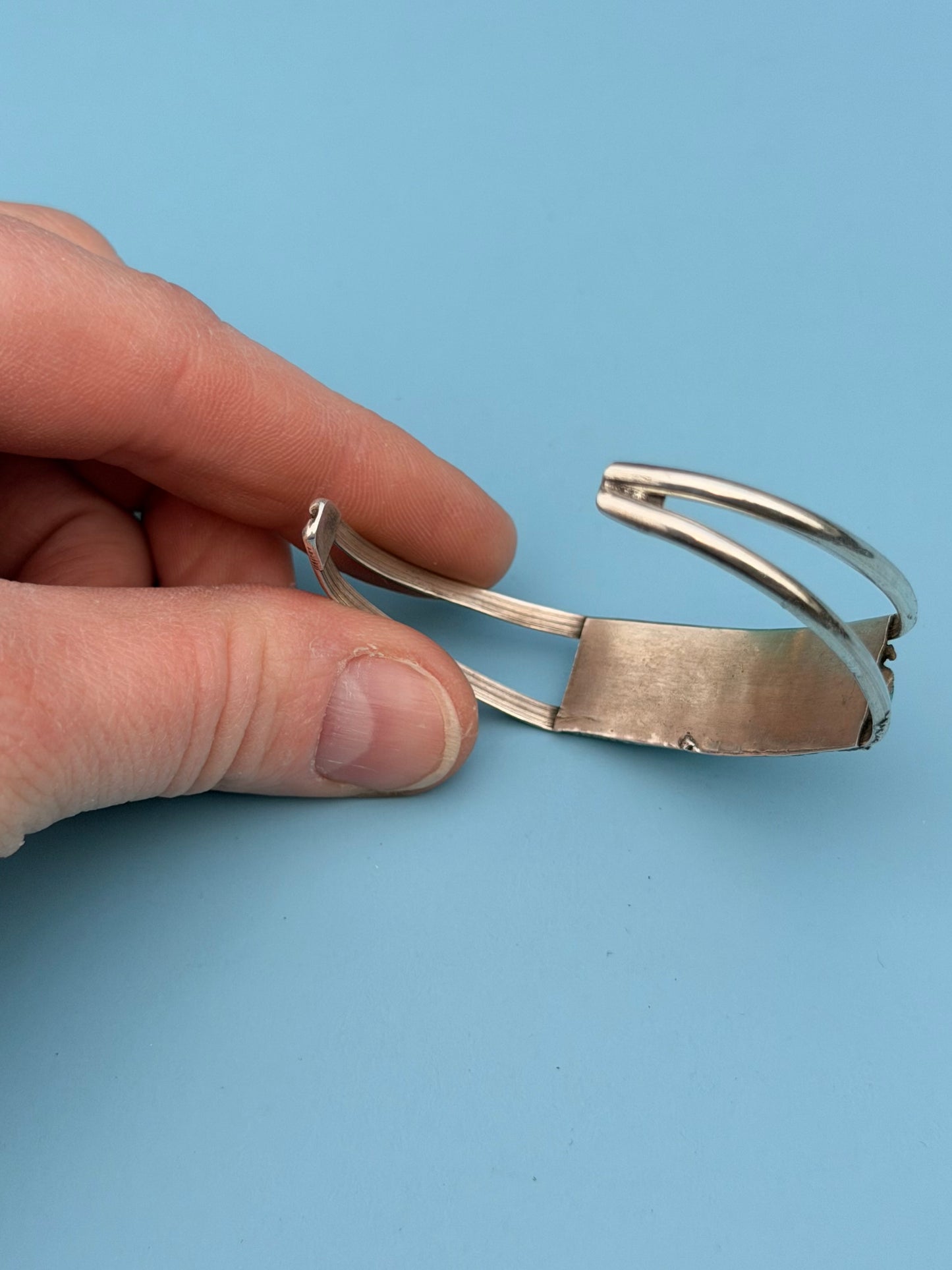 Old Pawn Zuni Turquoise and Sterling Silver Cuff