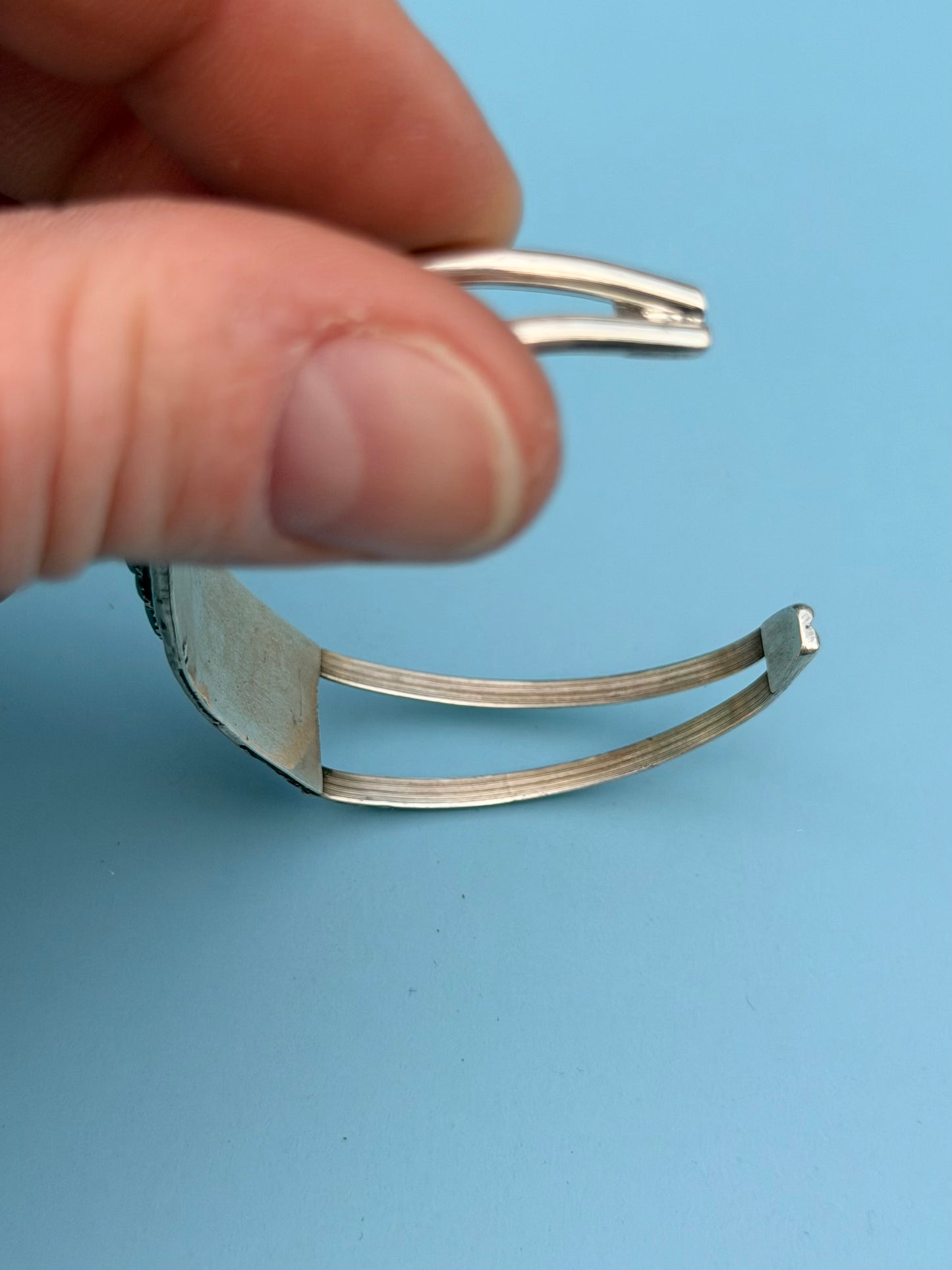 Old Pawn Zuni Turquoise and Sterling Silver Cuff