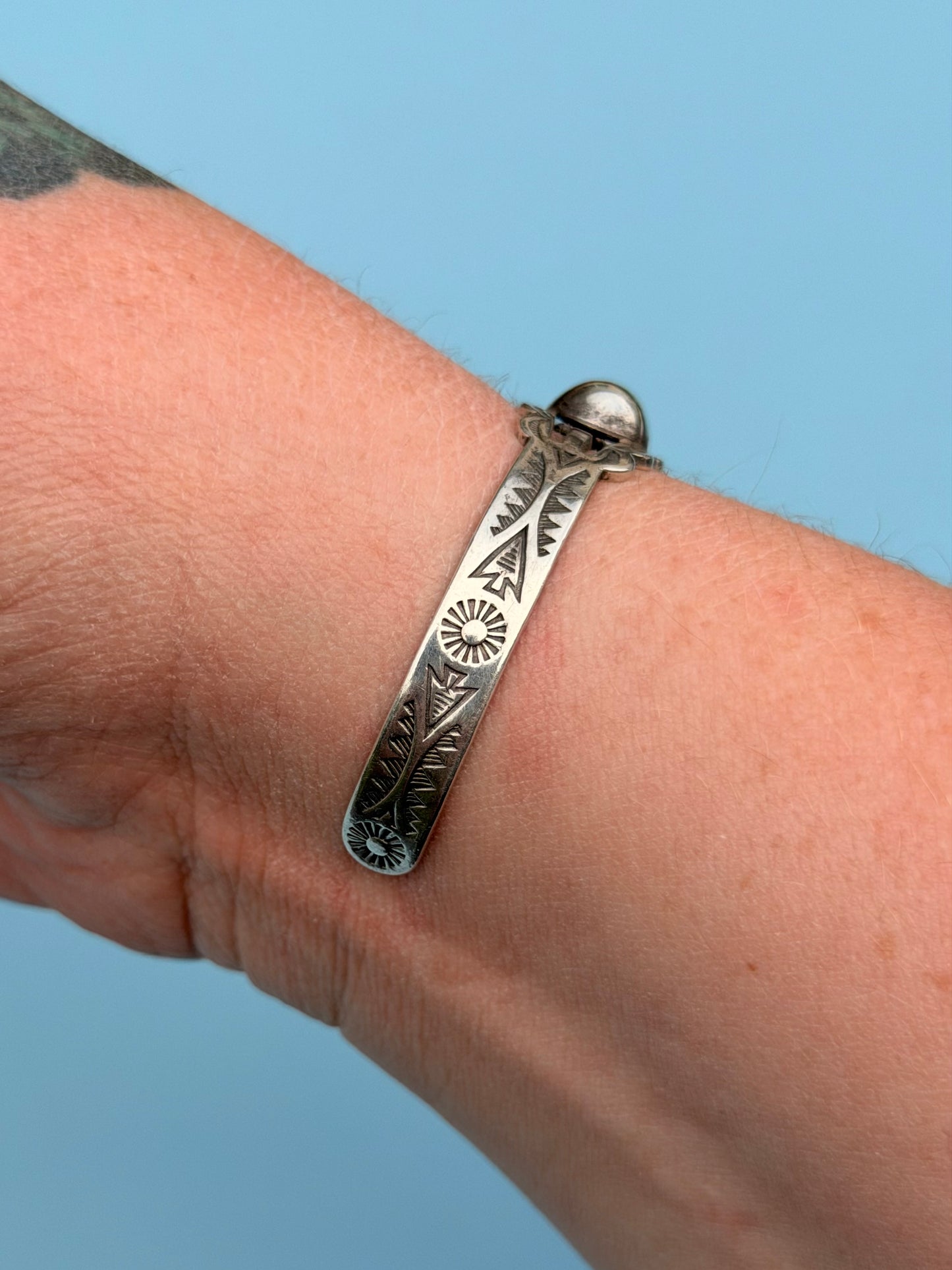 Fred Harvey Era Turquoise & Sterling Silver Cuff