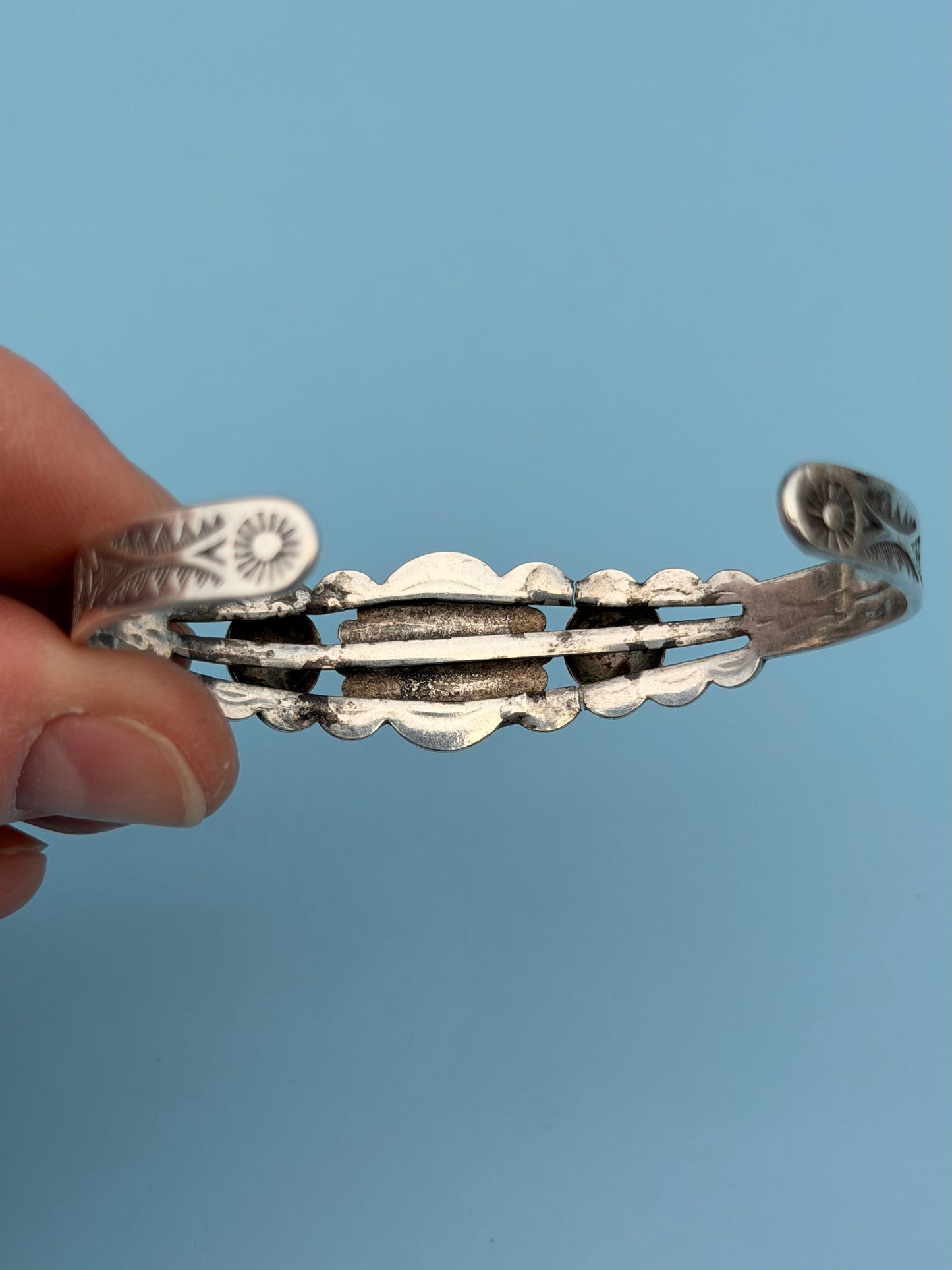 Fred Harvey Era Turquoise & Sterling Silver Cuff