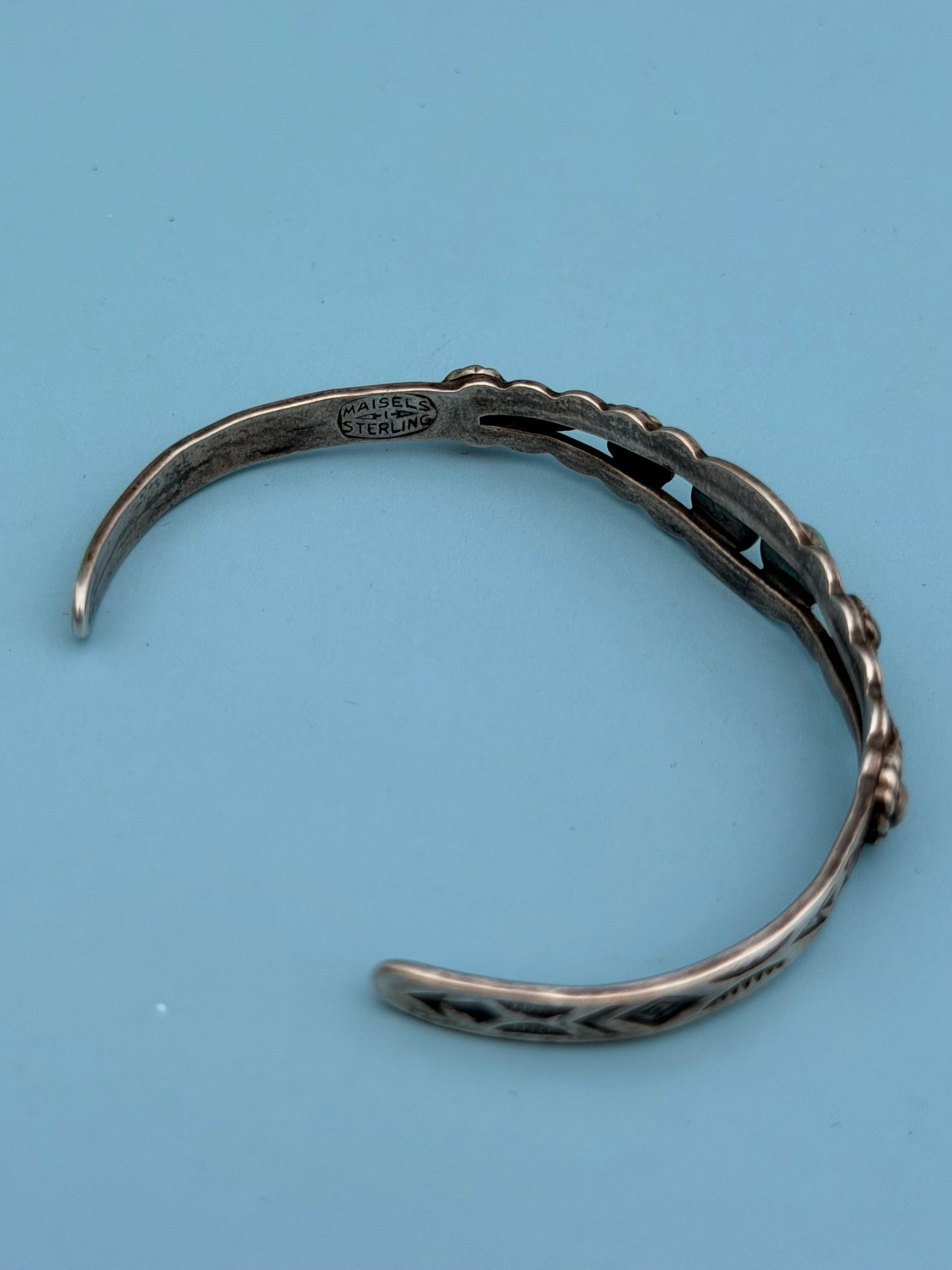 "Maisels" Signed Fred Harvey Era Cuff Turquoise and Sterling Silver Cuff