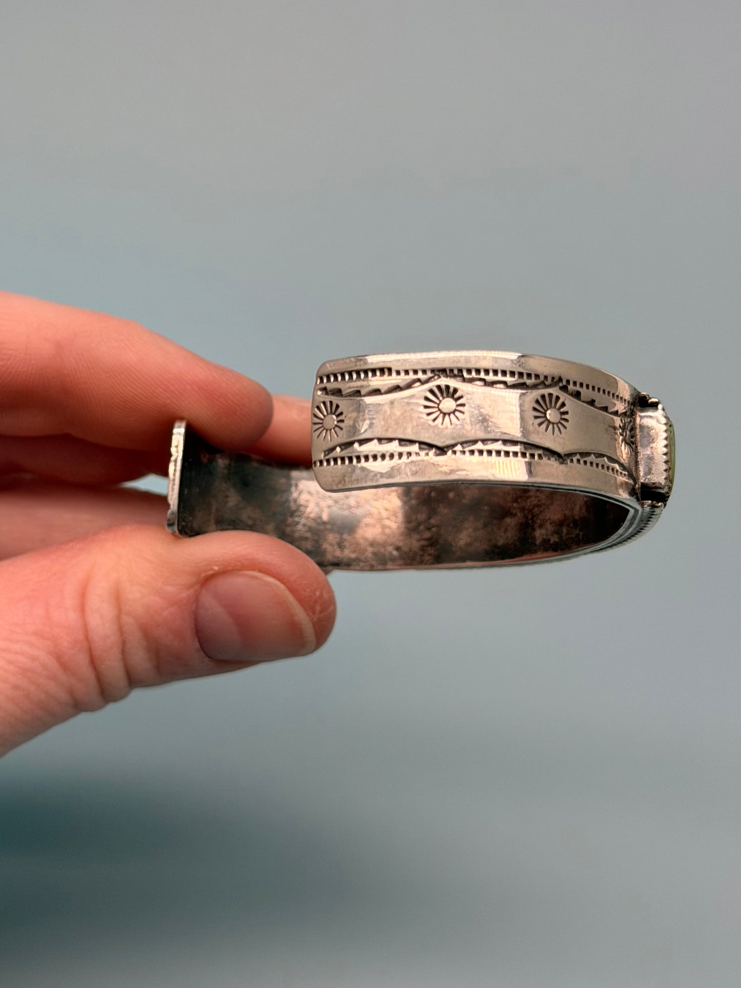 Old Pawn Zuni Turquoise and Sterling Silver Cuff