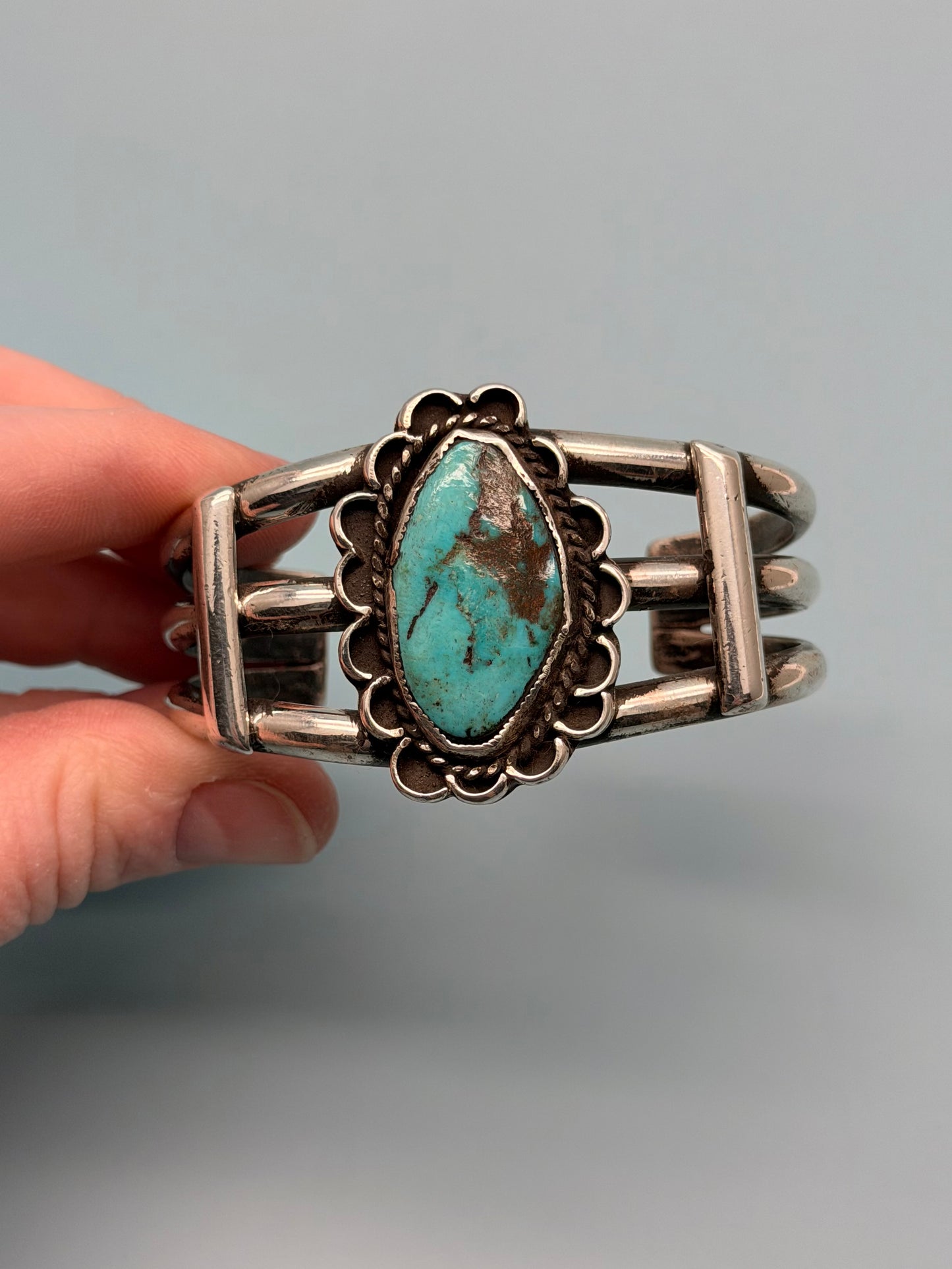 Old Pawn Turquoise Sterling Silver Cuff