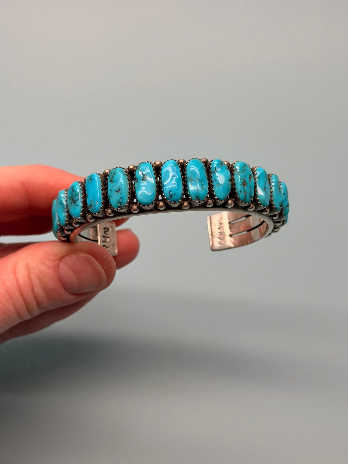 "RMN" Signed Navajo Sterling Silver Cuff