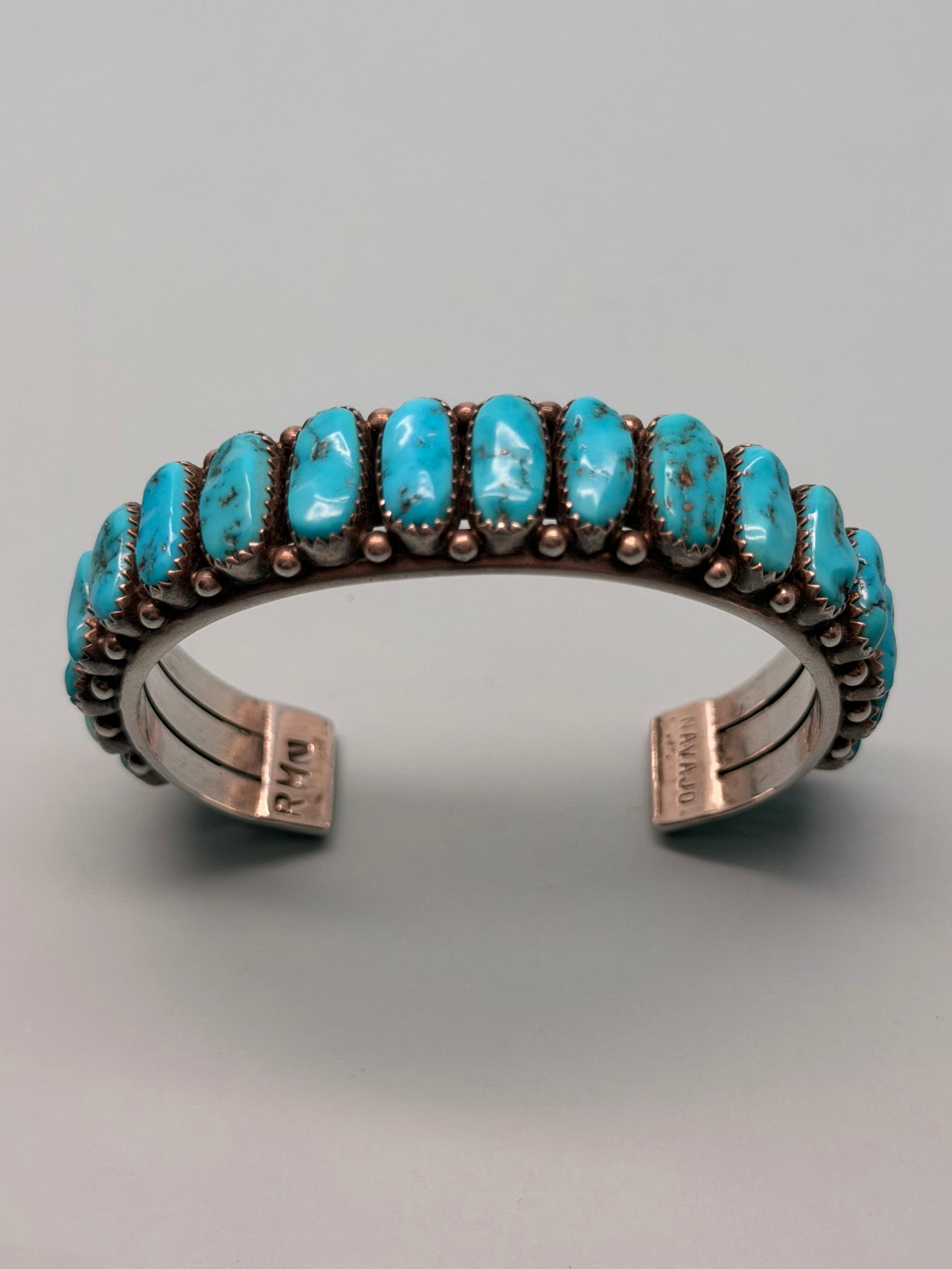 "RMN" Signed Navajo Sterling Silver Cuff