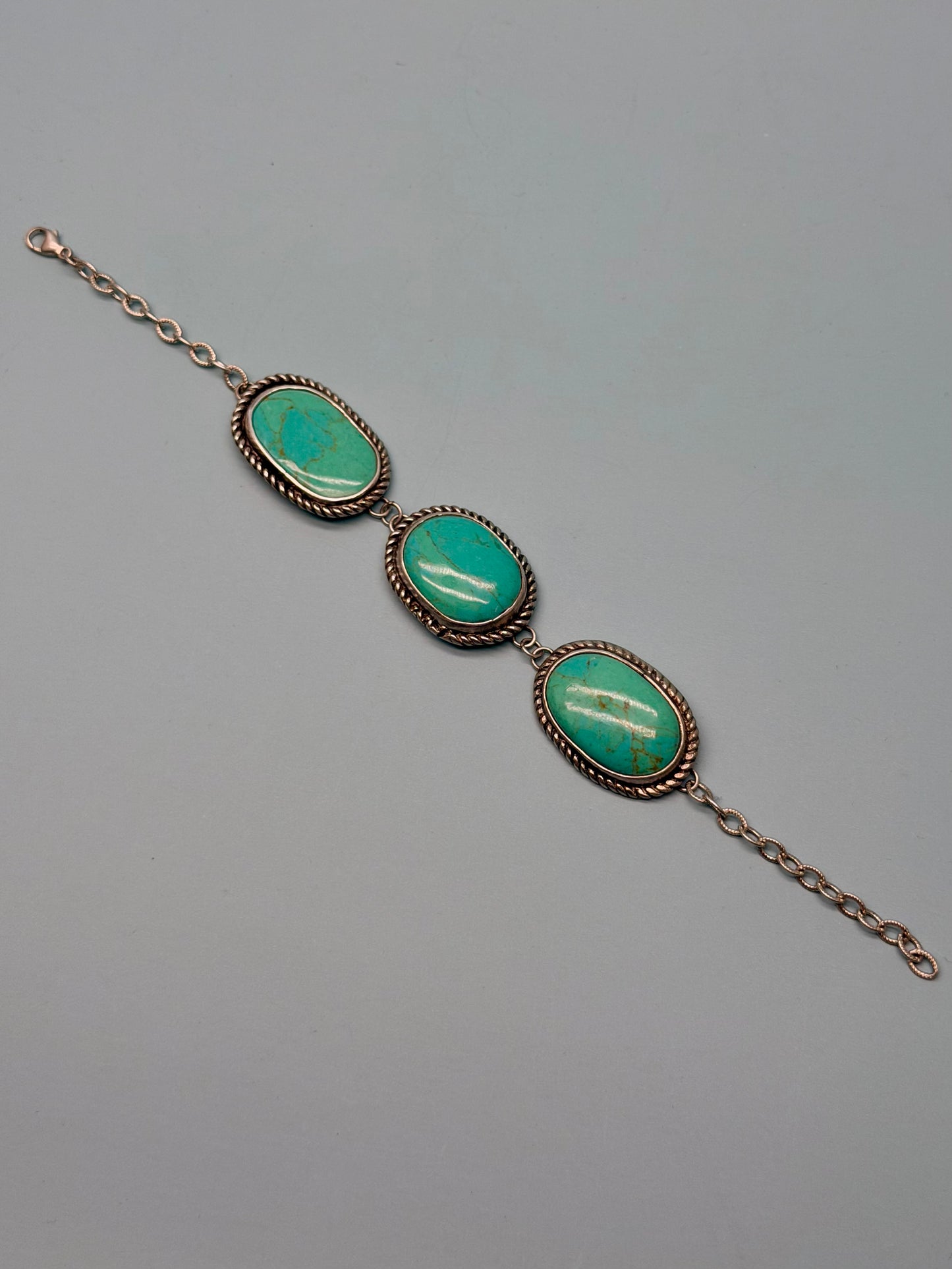 Mystic Visions 3-Stone Turquoise Chain Bracelet