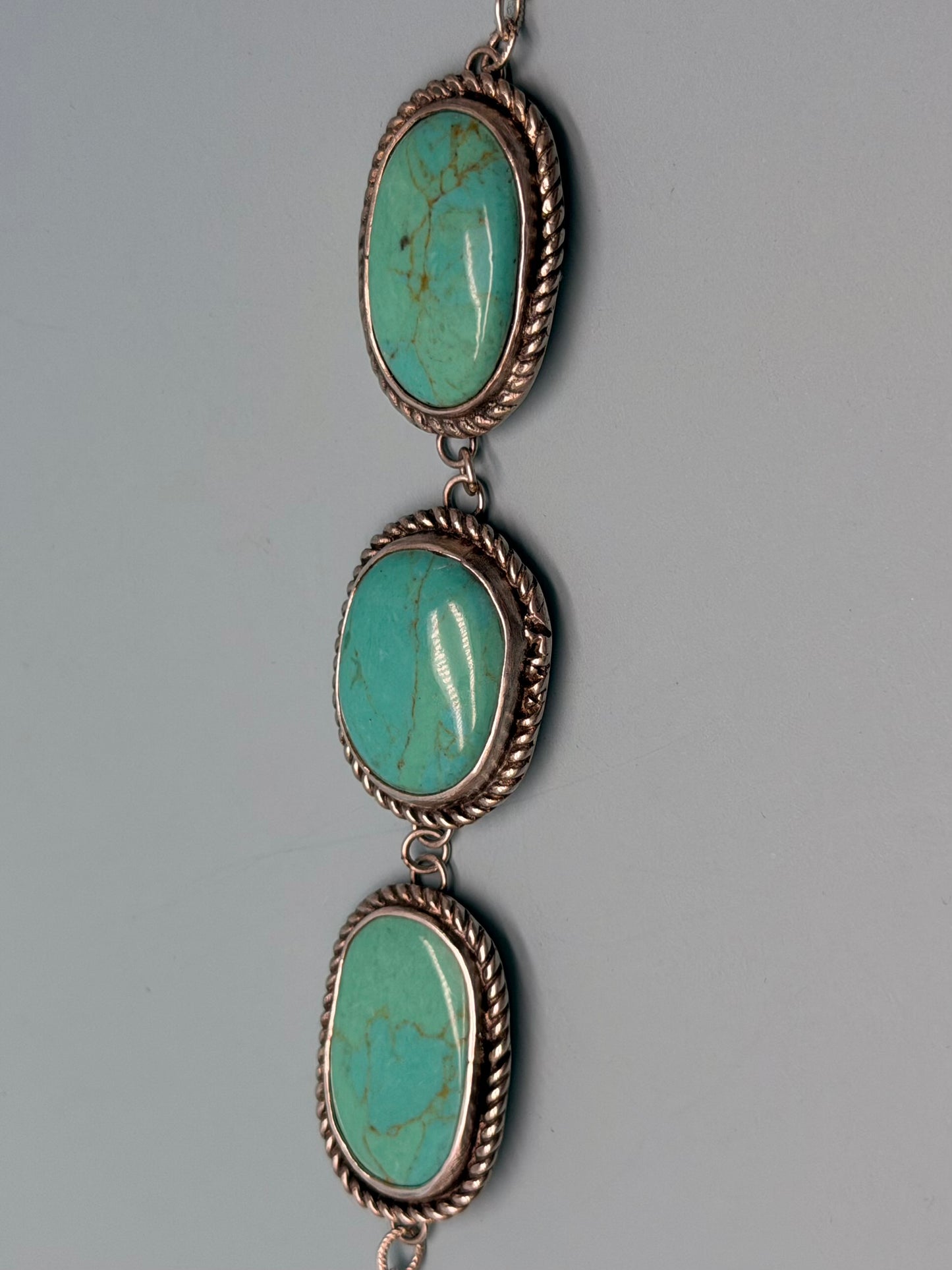 Mystic Visions 3-Stone Turquoise Chain Bracelet