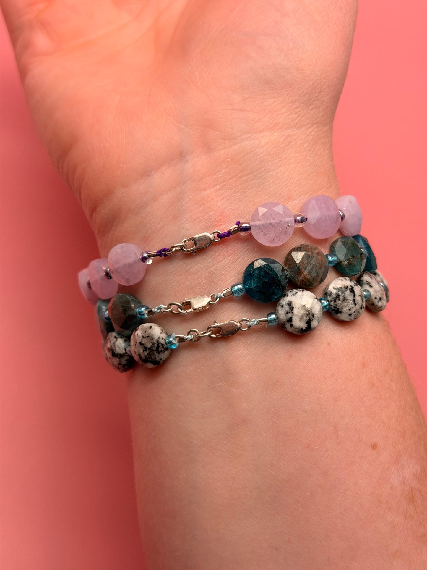 Grade AAA Gemstone Beaded Silk Bracelet