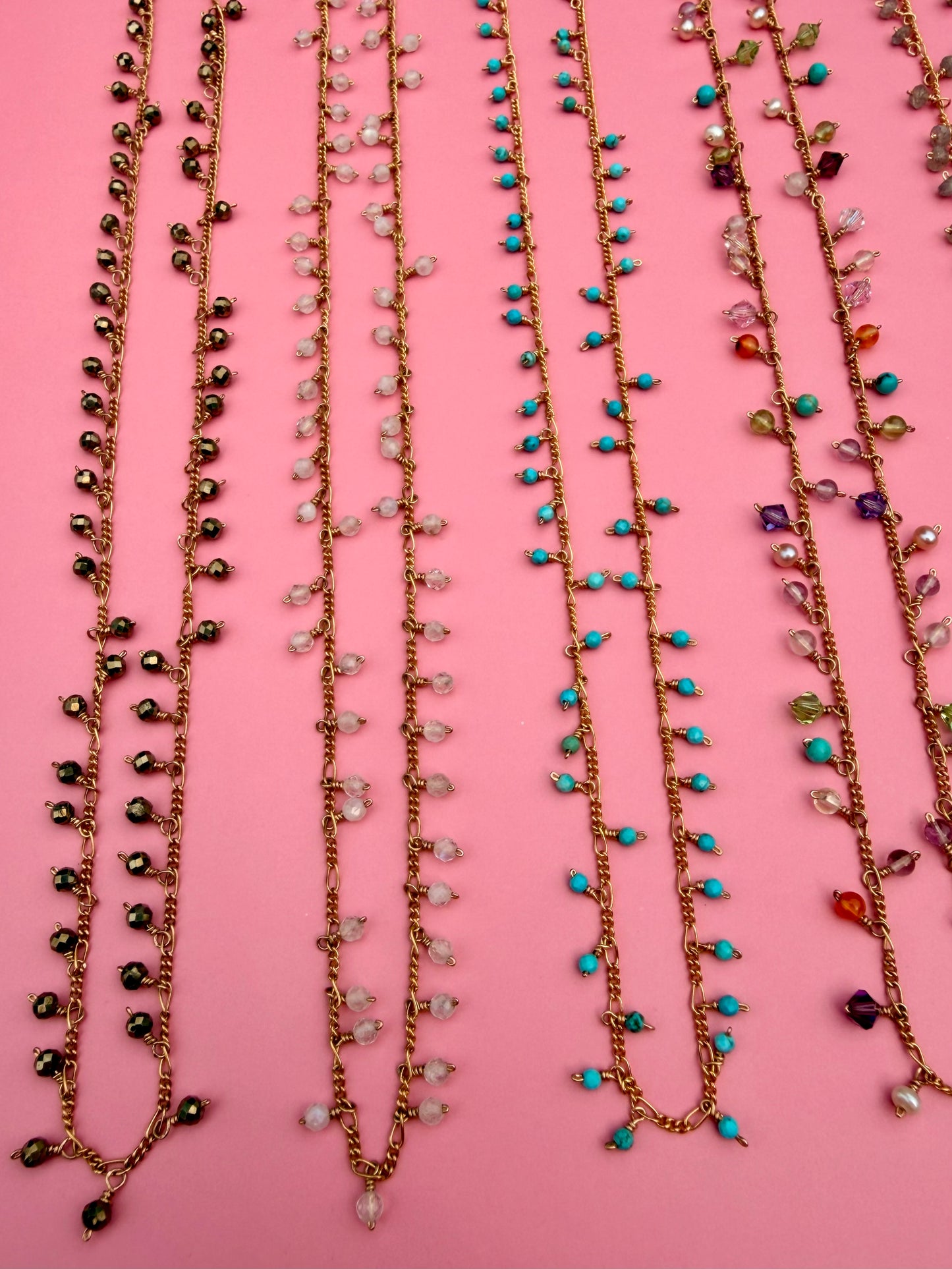 16" Goldfilled Gem Charm Stacking Necklace