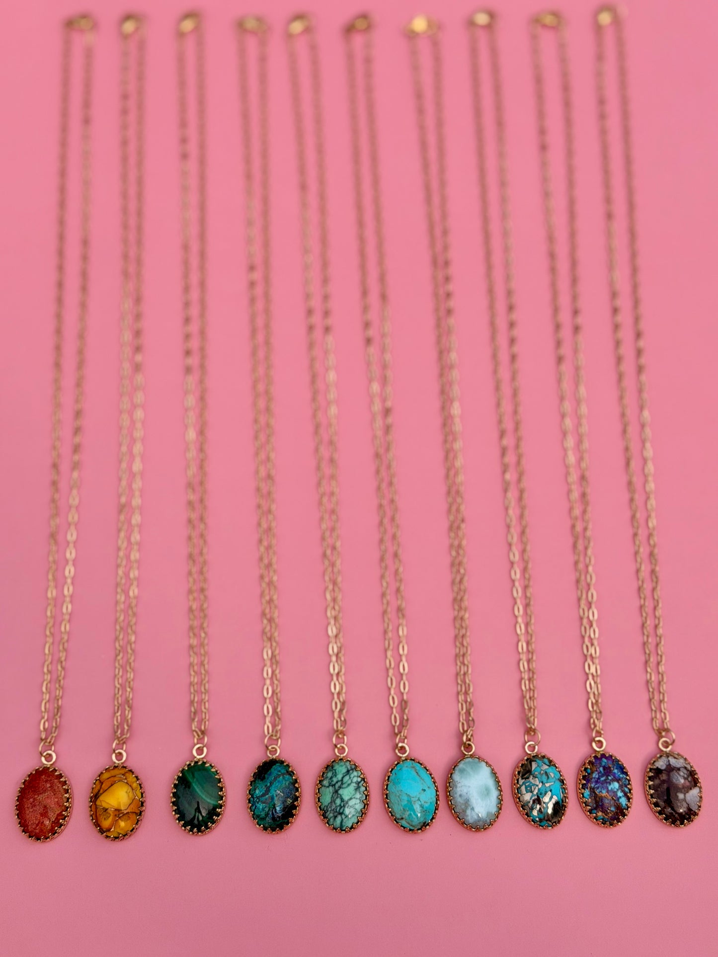 Mystic Visions Handcut Goldfilled Gemstone Necklace