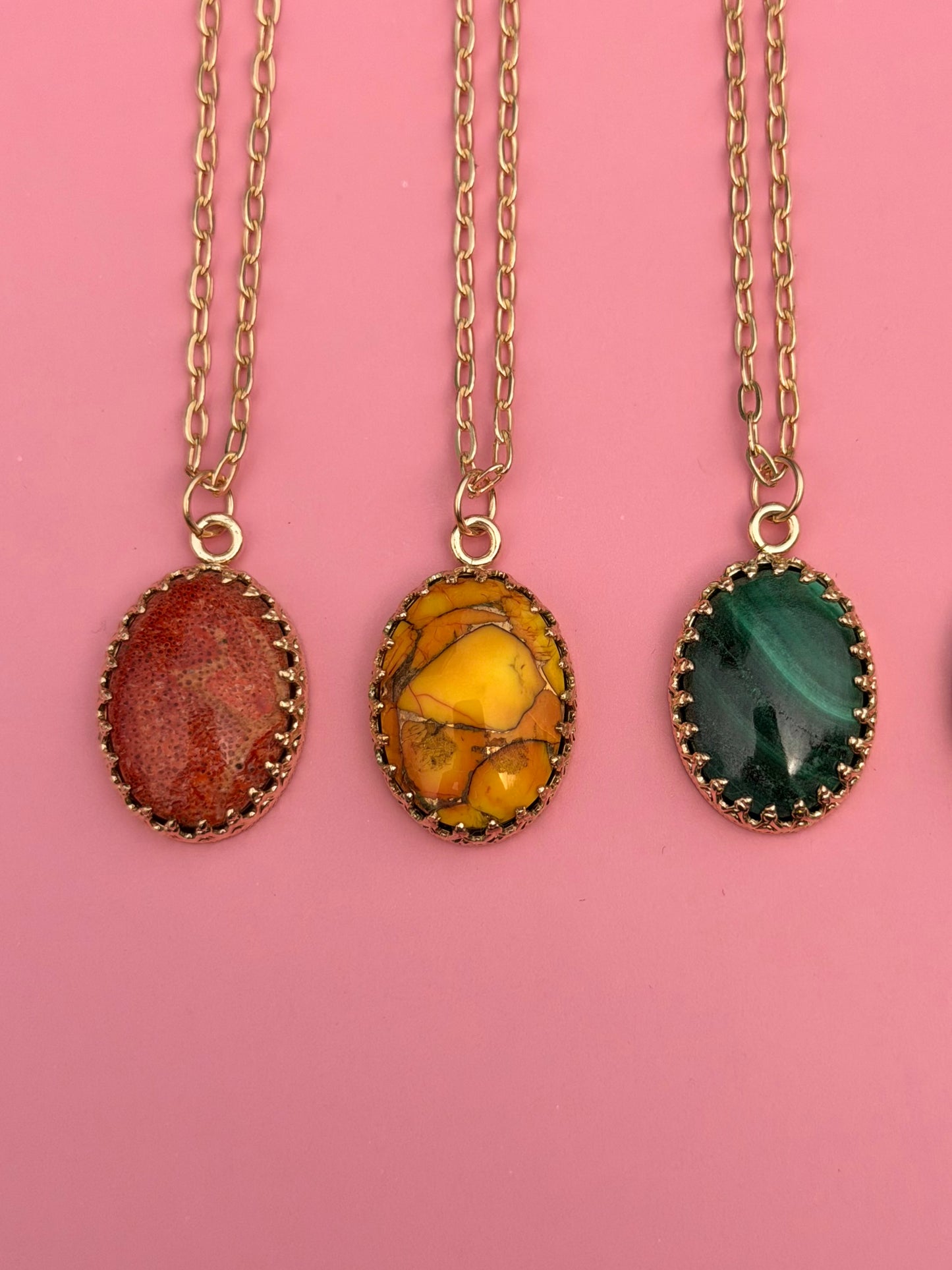 Mystic Visions Handcut Goldfilled Gemstone Necklace