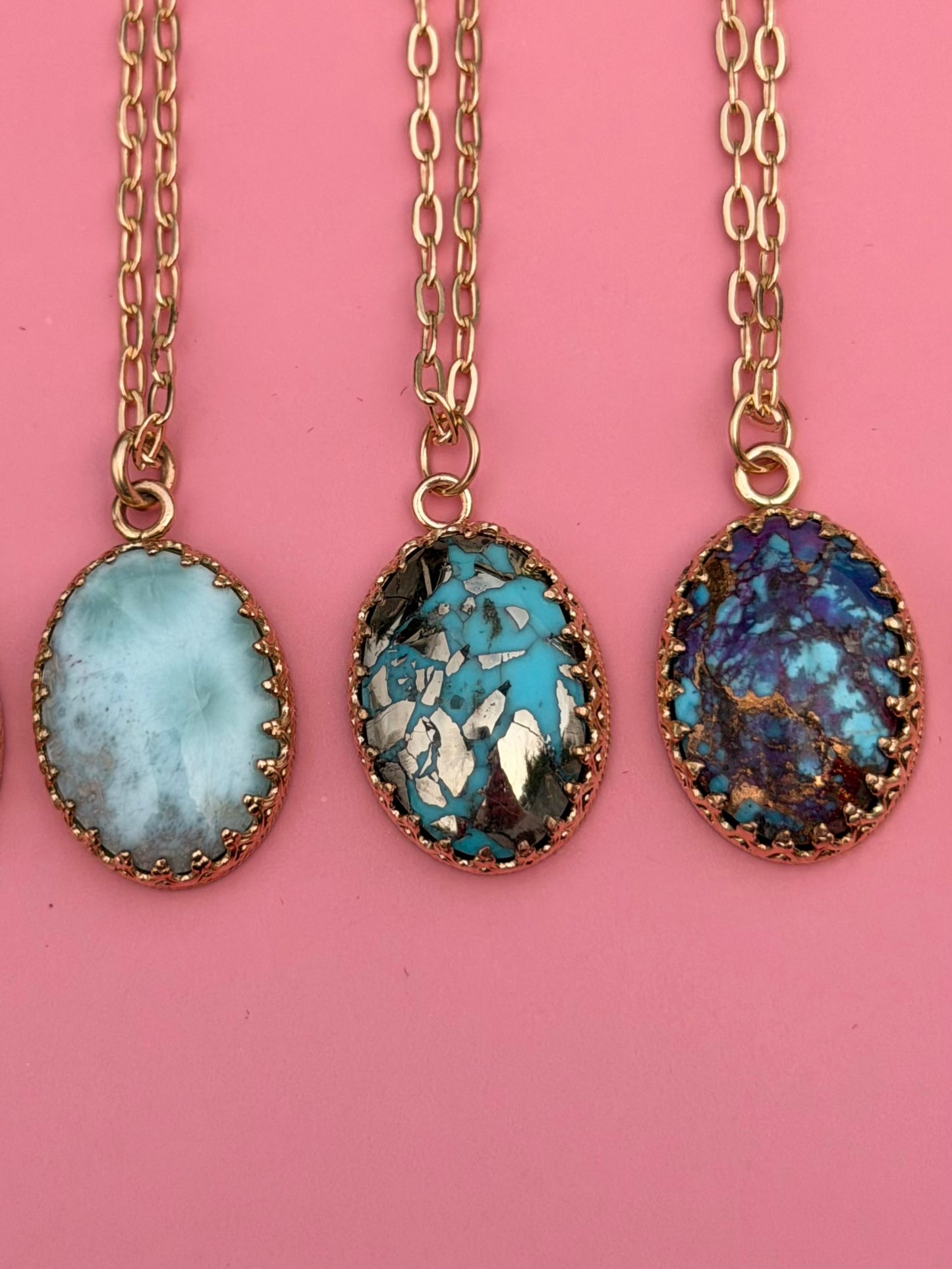 Mystic Visions Handcut Goldfilled Gemstone Necklace