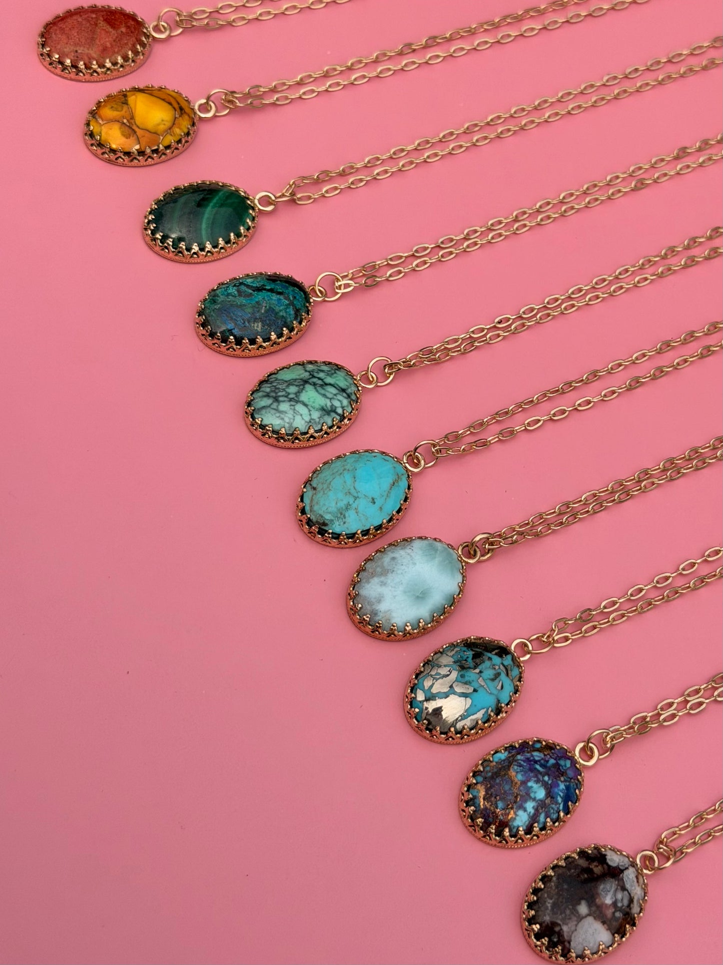Mystic Visions Handcut Goldfilled Gemstone Necklace