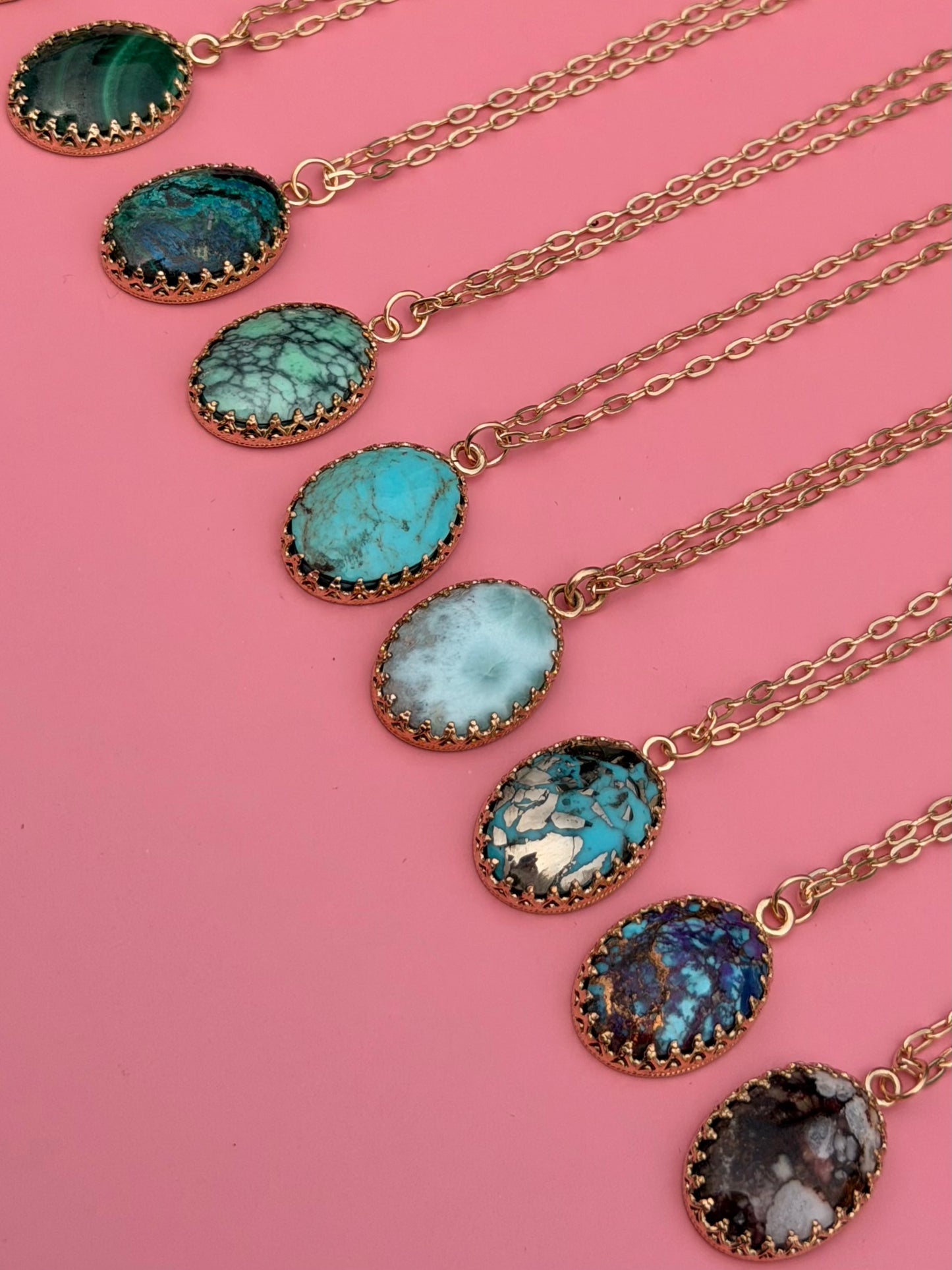 Mystic Visions Handcut Goldfilled Gemstone Necklace