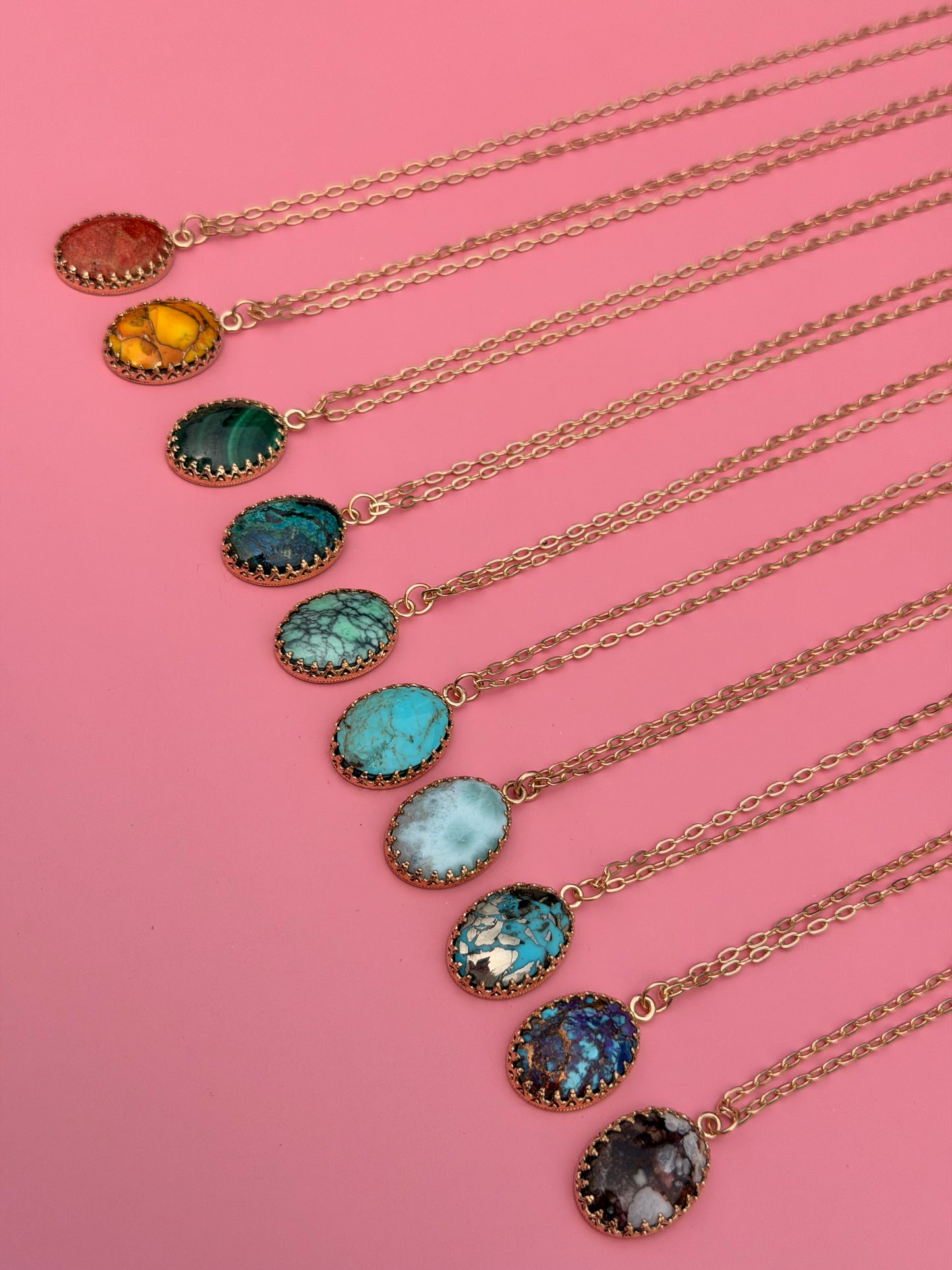 Mystic Visions Handcut Goldfilled Gemstone Necklace