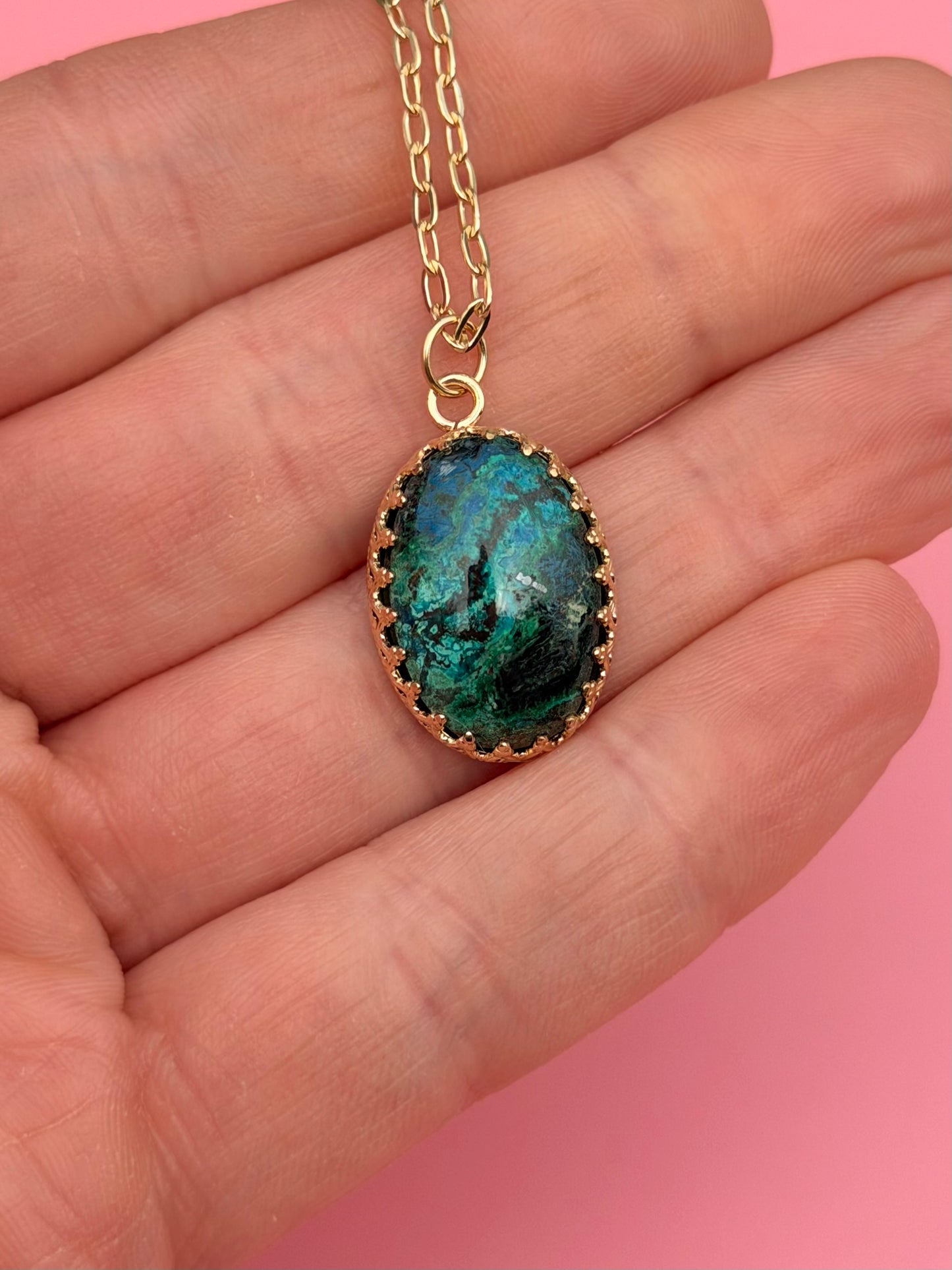 Mystic Visions Handcut Goldfilled Gemstone Necklace
