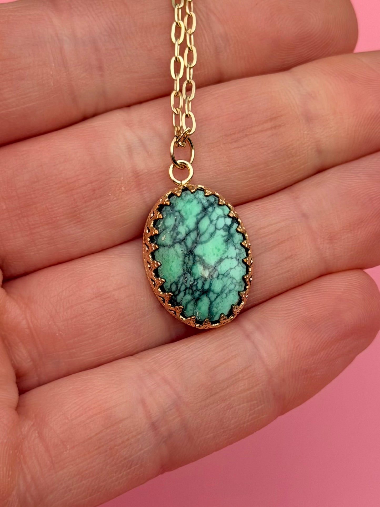 Mystic Visions Handcut Goldfilled Gemstone Necklace