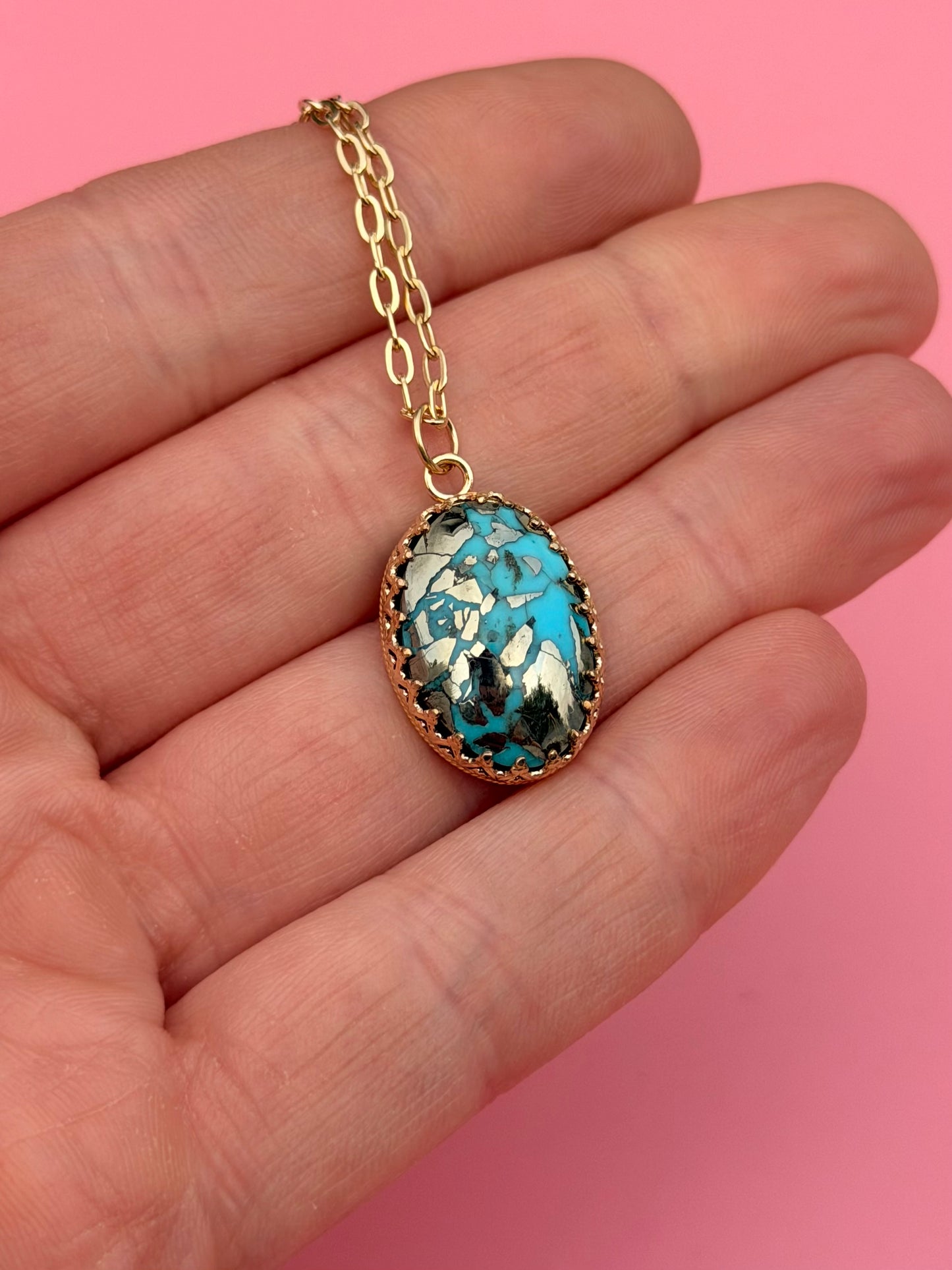 Mystic Visions Handcut Goldfilled Gemstone Necklace
