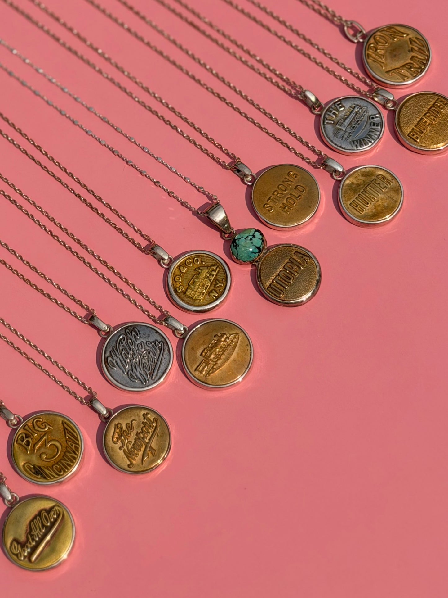 "Iron Trail" Union Worker Button Necklace