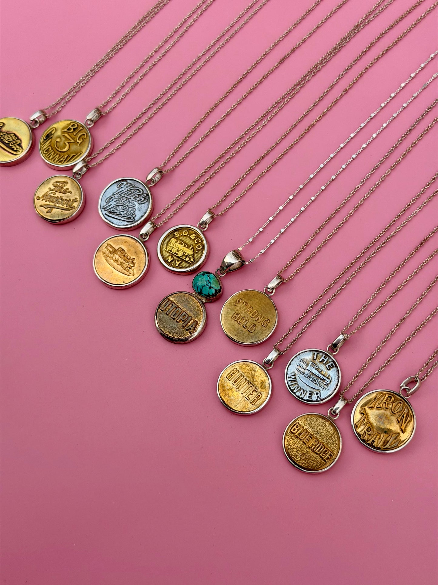 "Blue Ridge" Union Worker Button Necklace