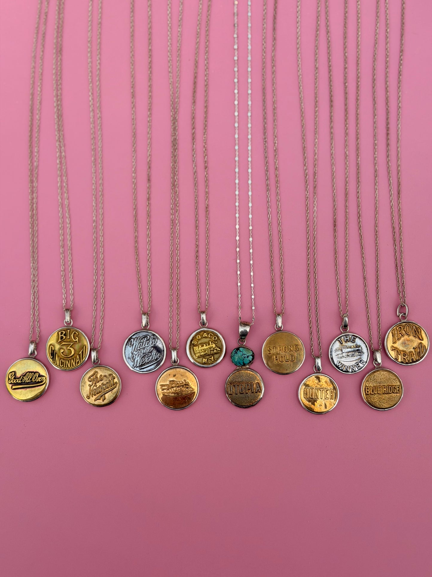 "Big 3 Cincinnati" Union Worker Button Necklace