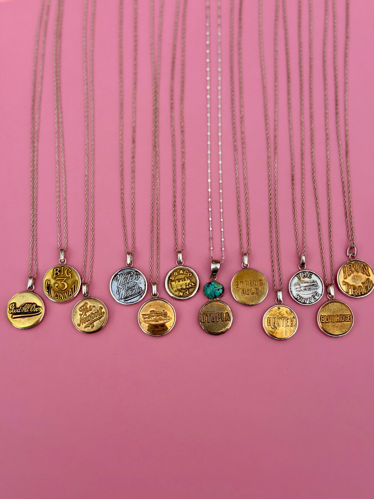 Railroad Union Worker Button Necklace