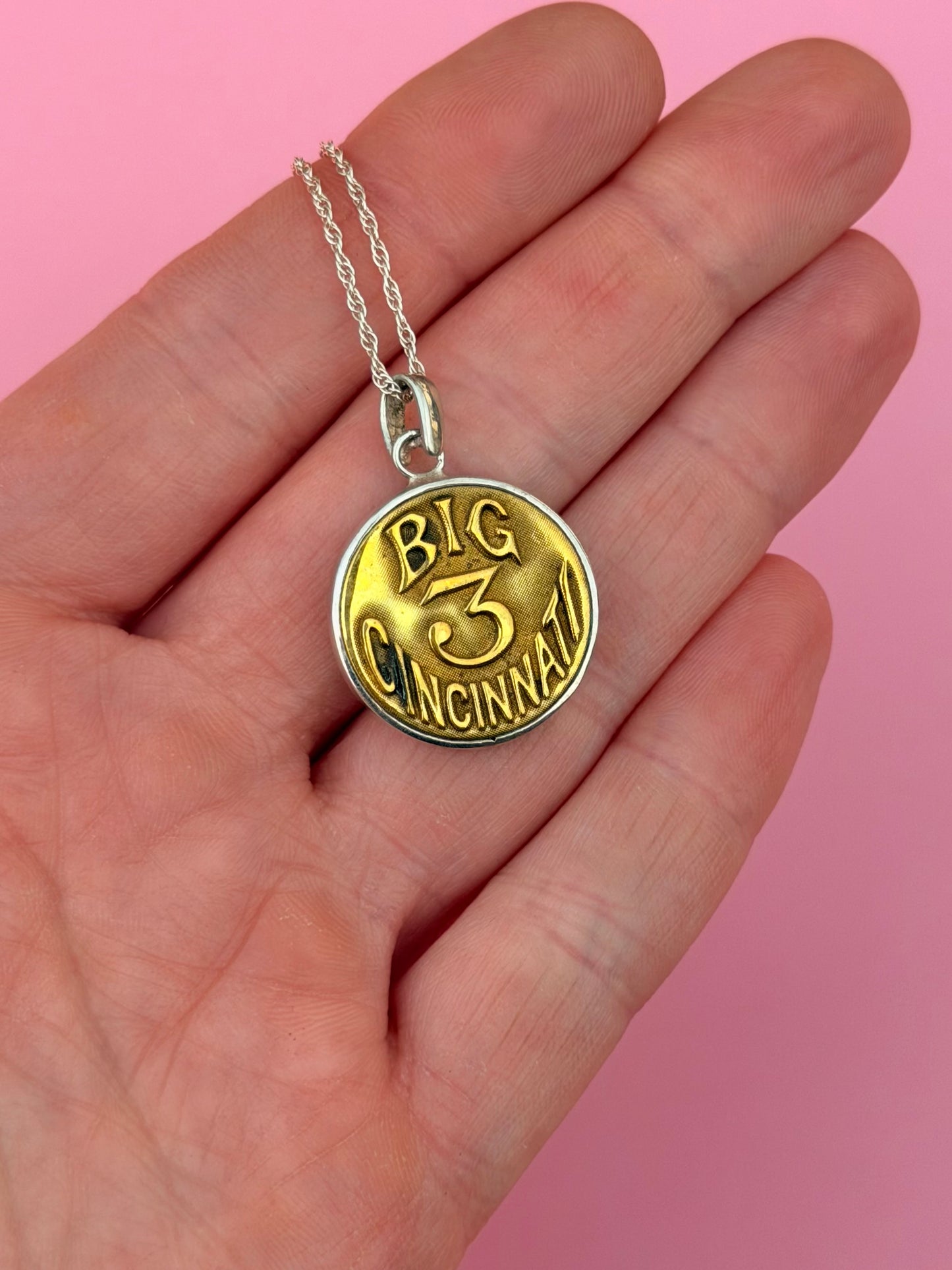 "Big 3 Cincinnati" Union Worker Button Necklace