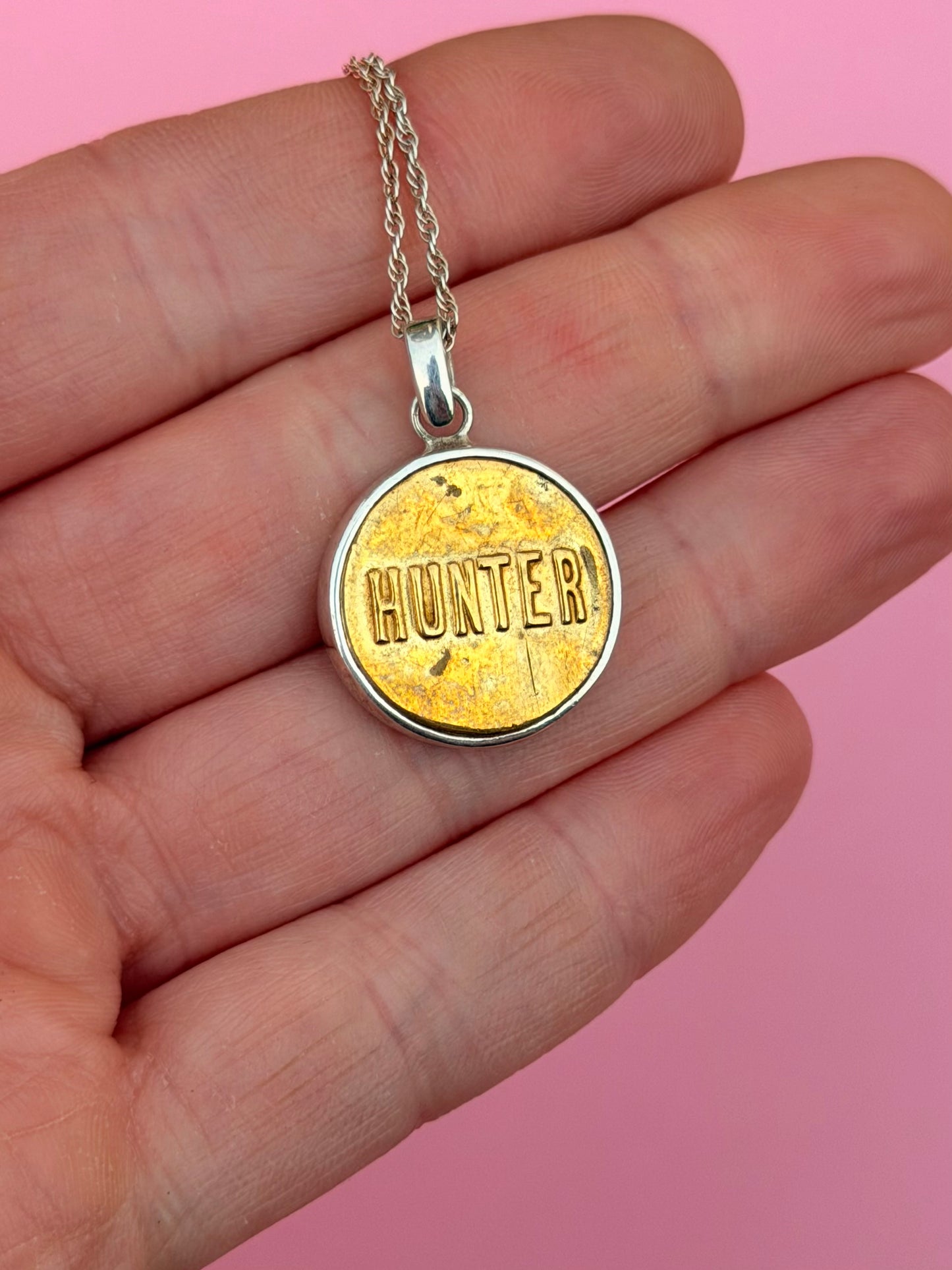 "Hunter" Union Worker Button Necklace