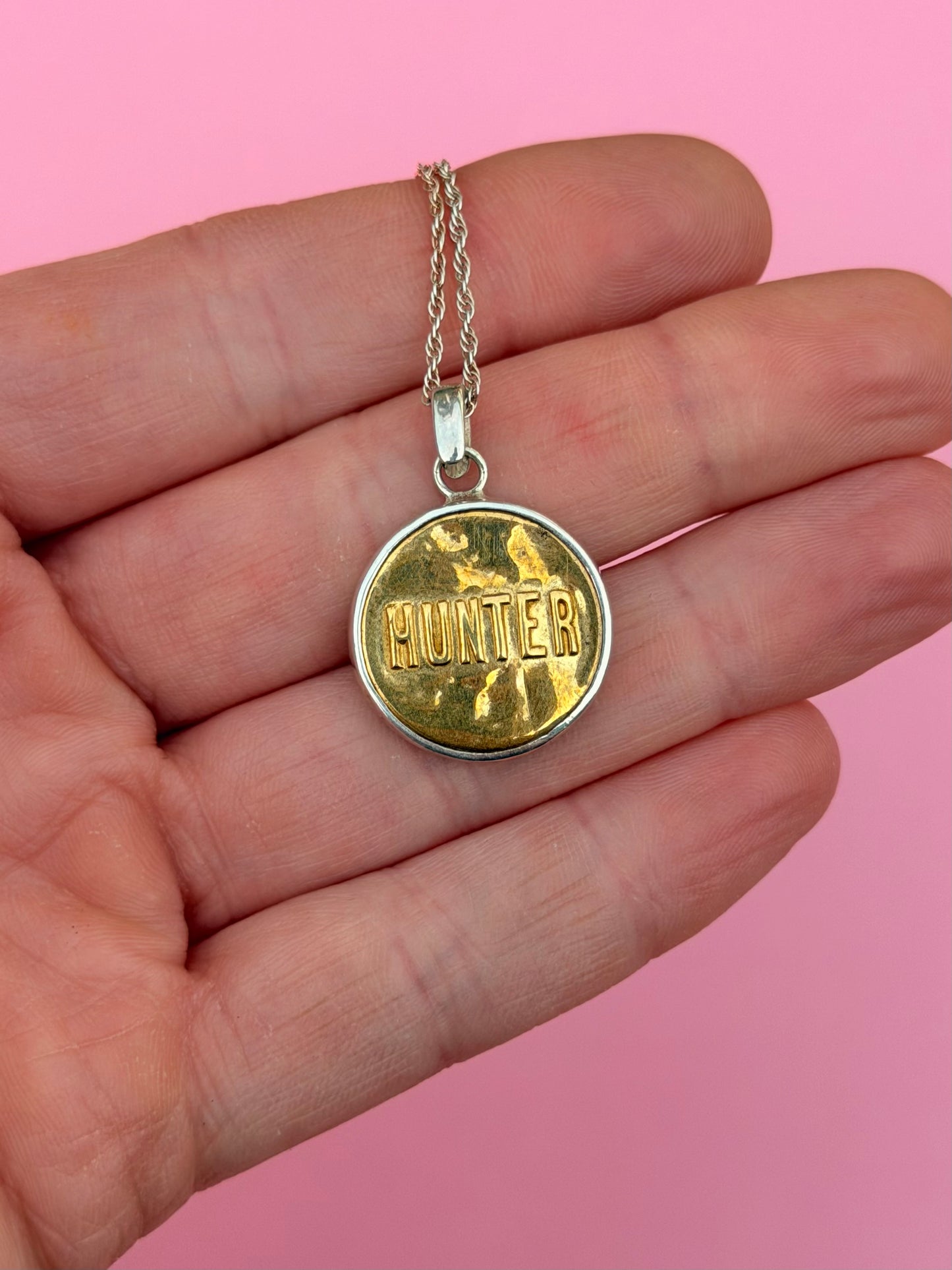 "Hunter" Union Worker Button Necklace
